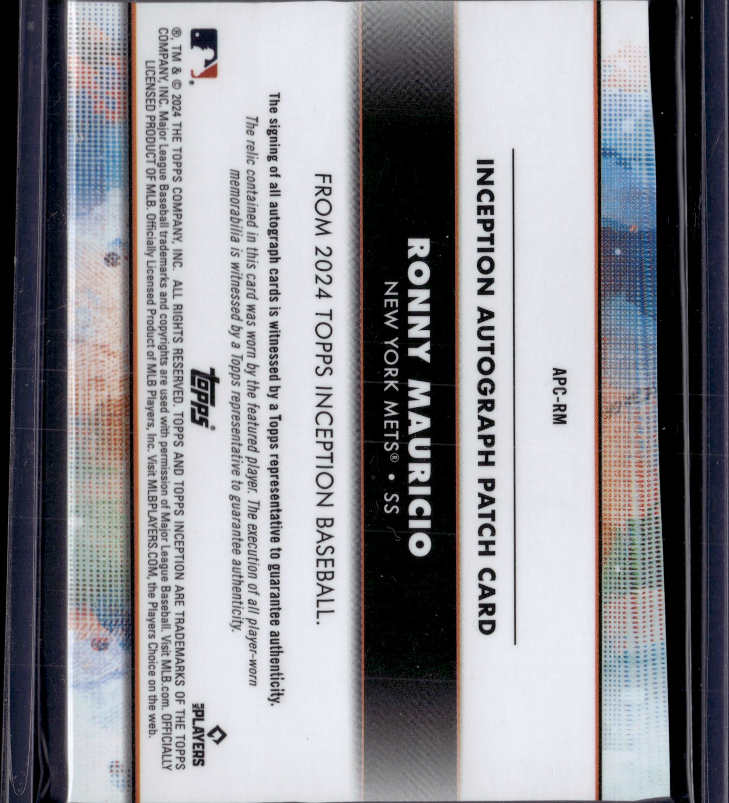 2024 Topps Inception Ronny Mauricio #APC-RM Autograph 67/99 Player-worn RC