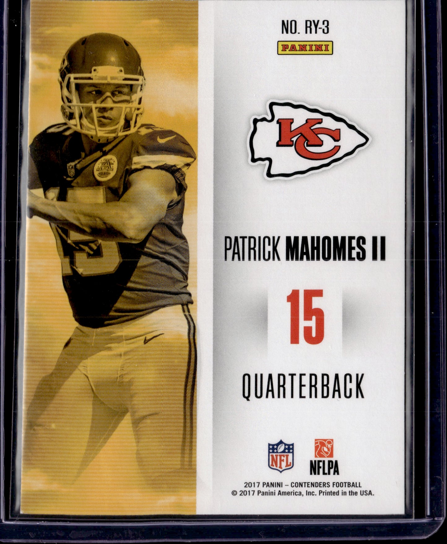 2017 Panini Contenders Rookie of the Year Patrick Mahomes II #RY-3