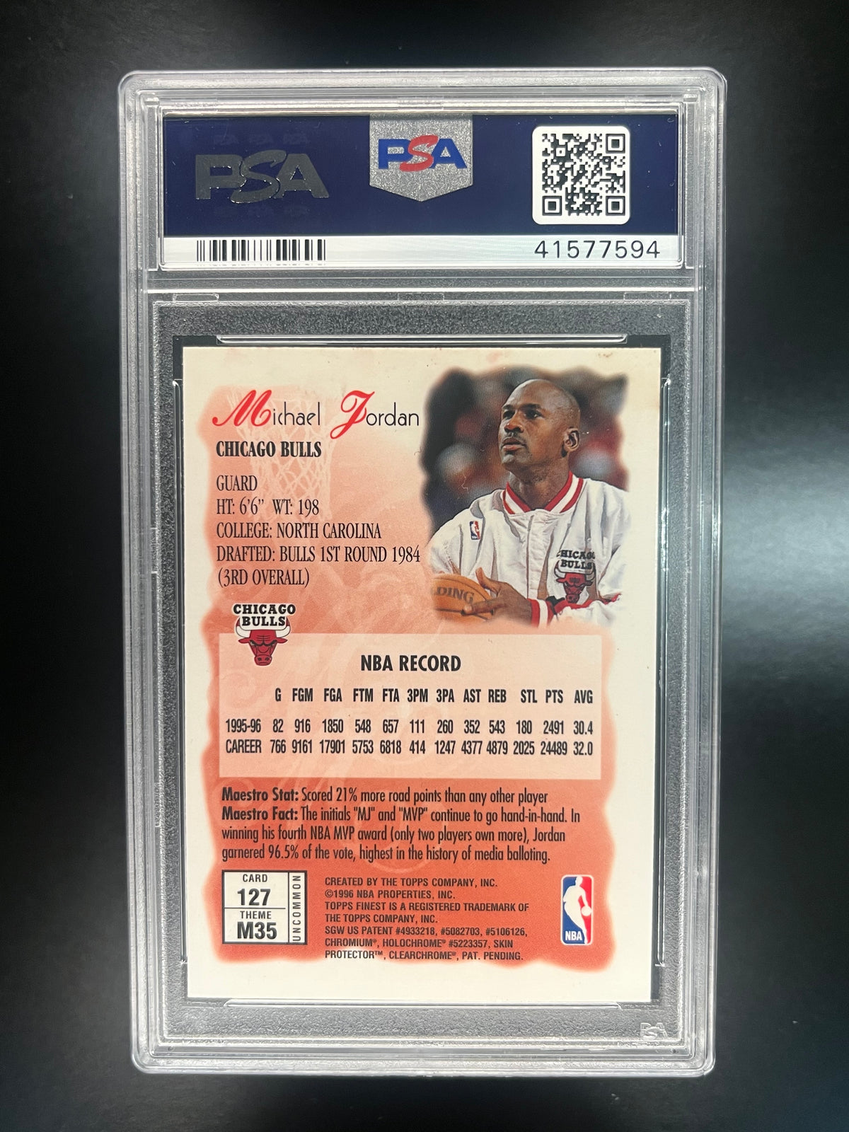 1996 Finest Michael Jordan #127 PSA 9