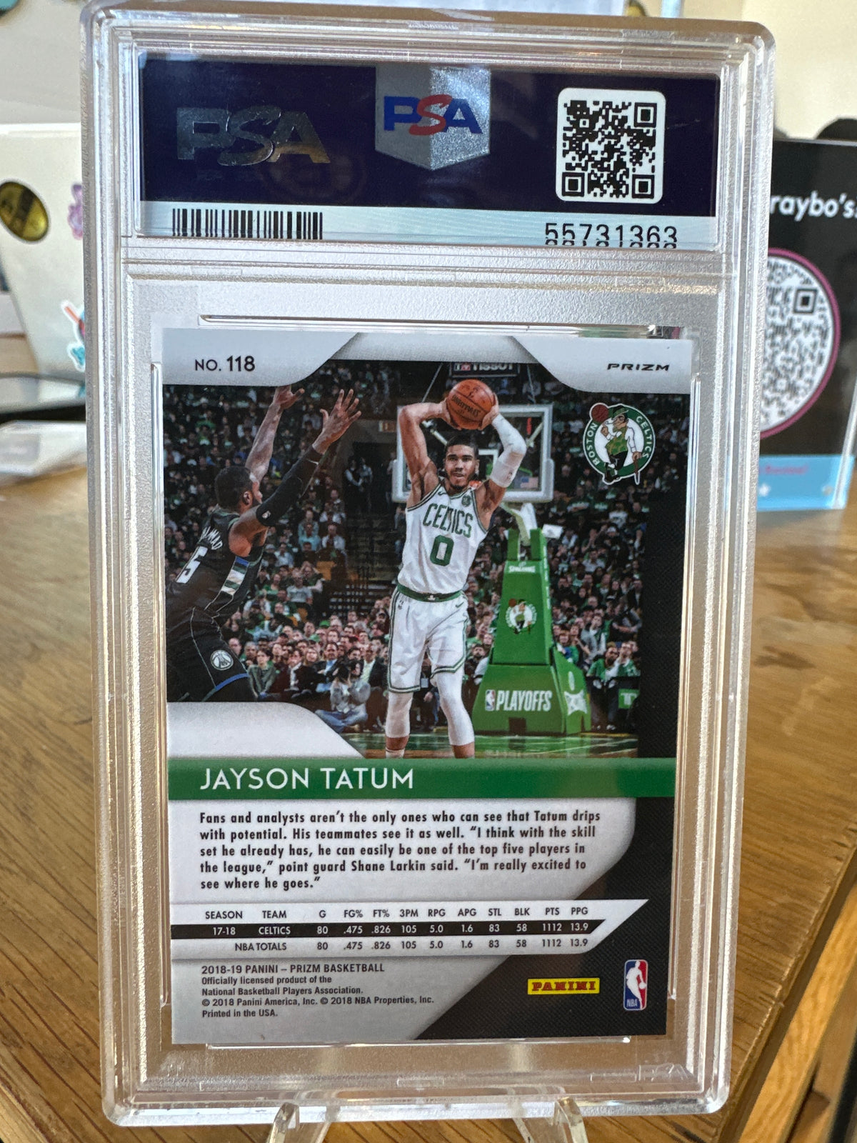 2018 Panini Prizm Jayson Tatum #118 Green PSA 10