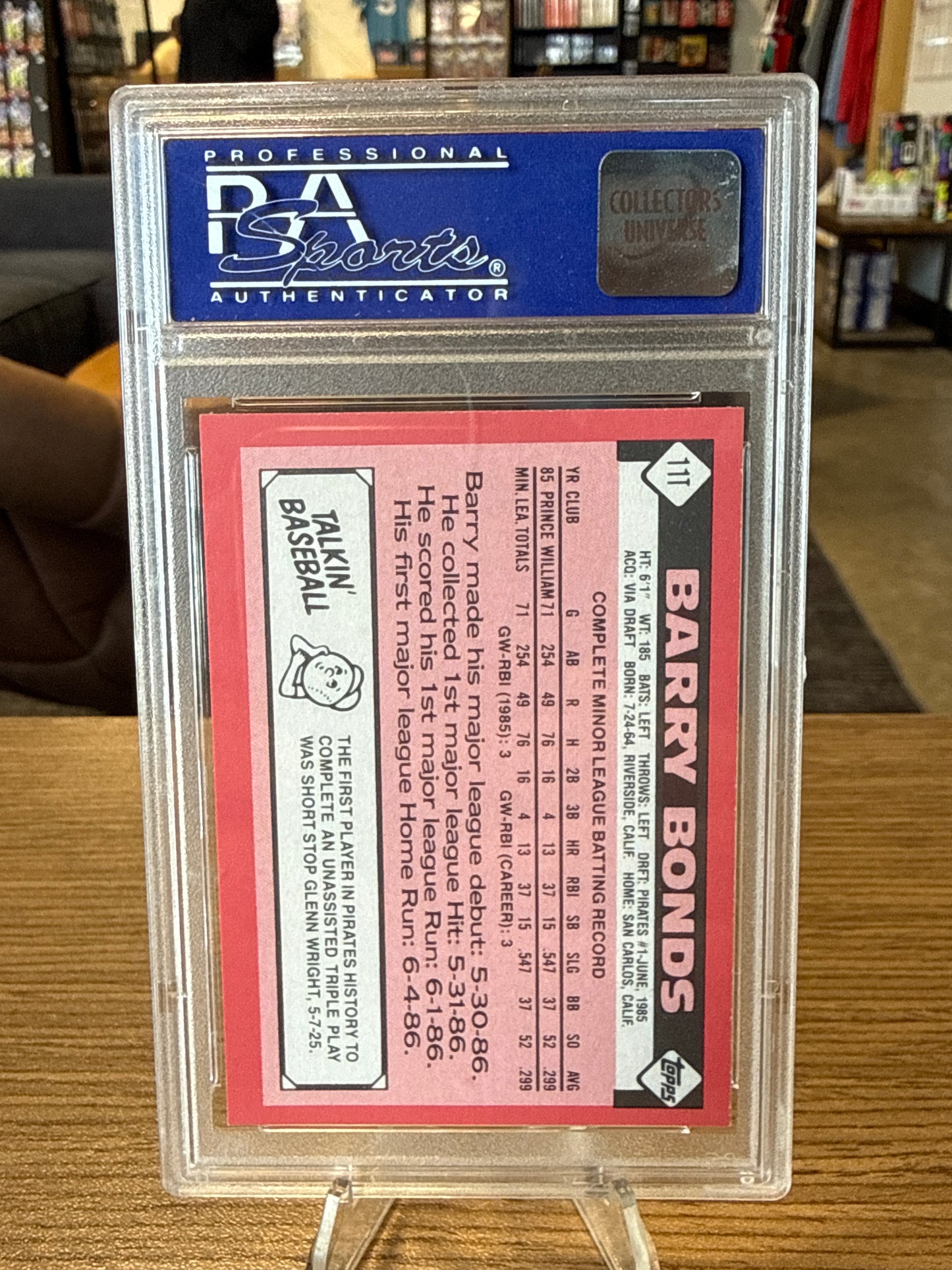 1986 Topps Traded Tiffany Barry Bonds #11T PSA 9