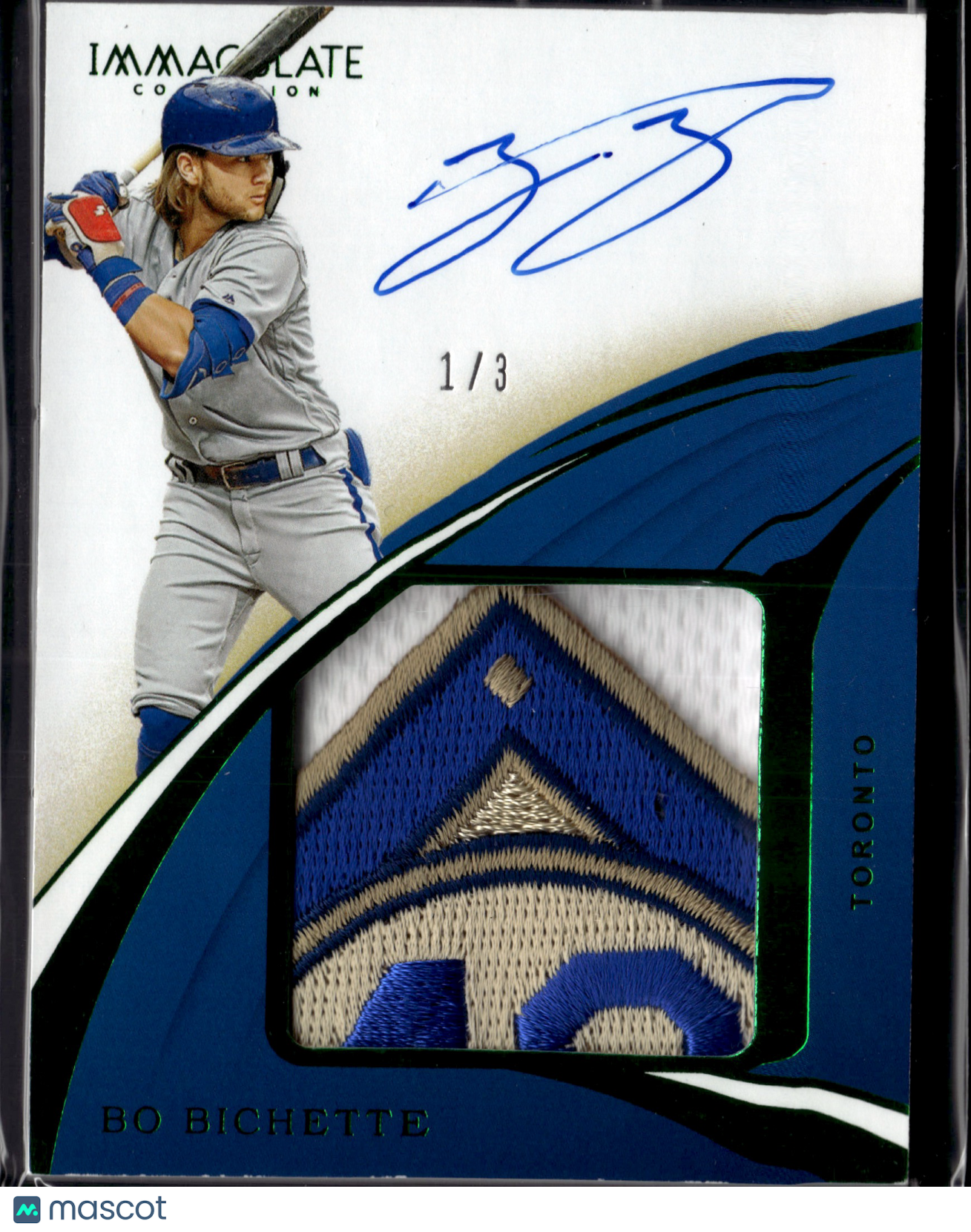 2020 Panini Immaculate Collection Bo Bichette /3 Patch Robinson Day Patch SP
