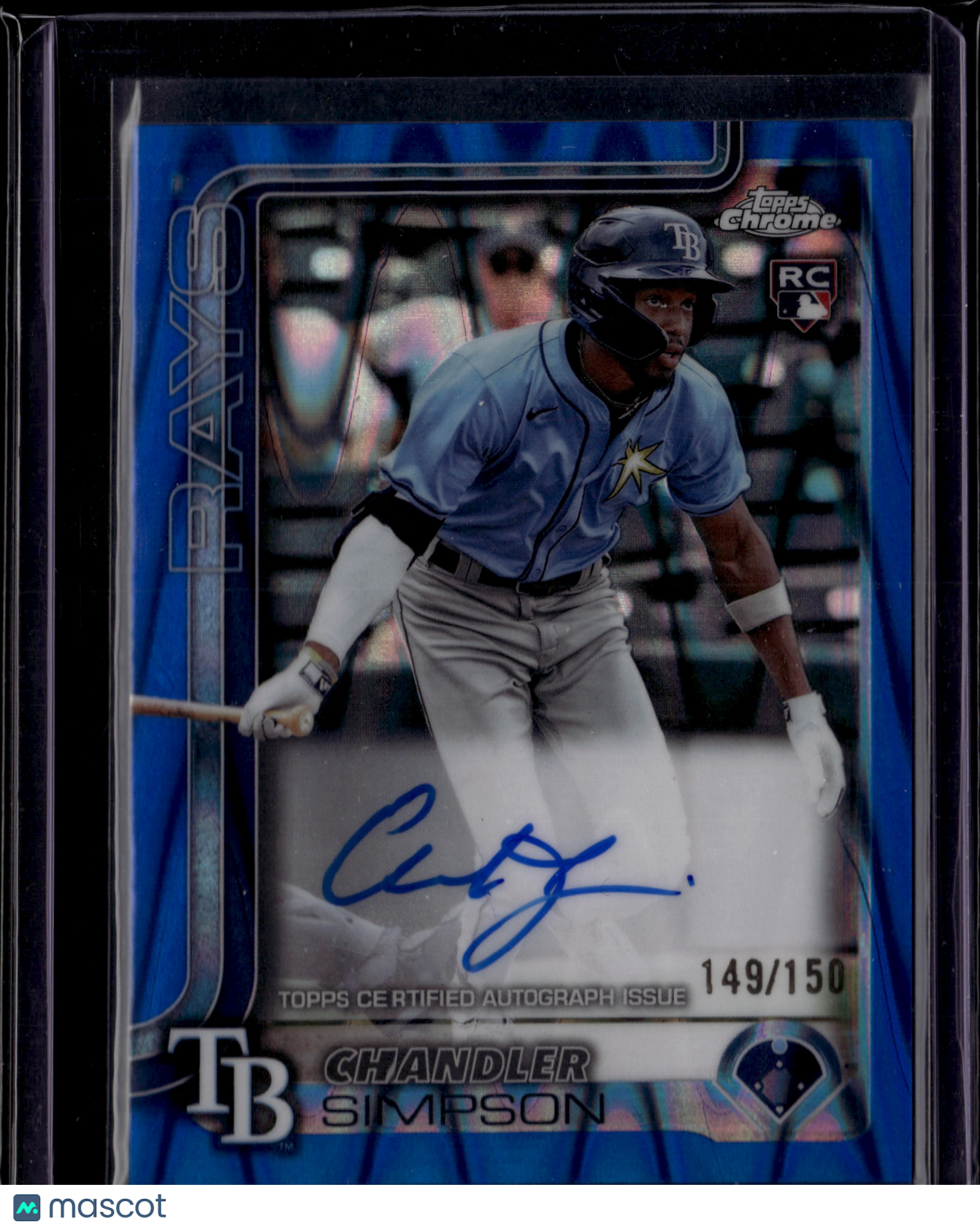 2025 Topps Chrome Chandler Simpson #RA-CSI Blue Autograph RC 149/150
