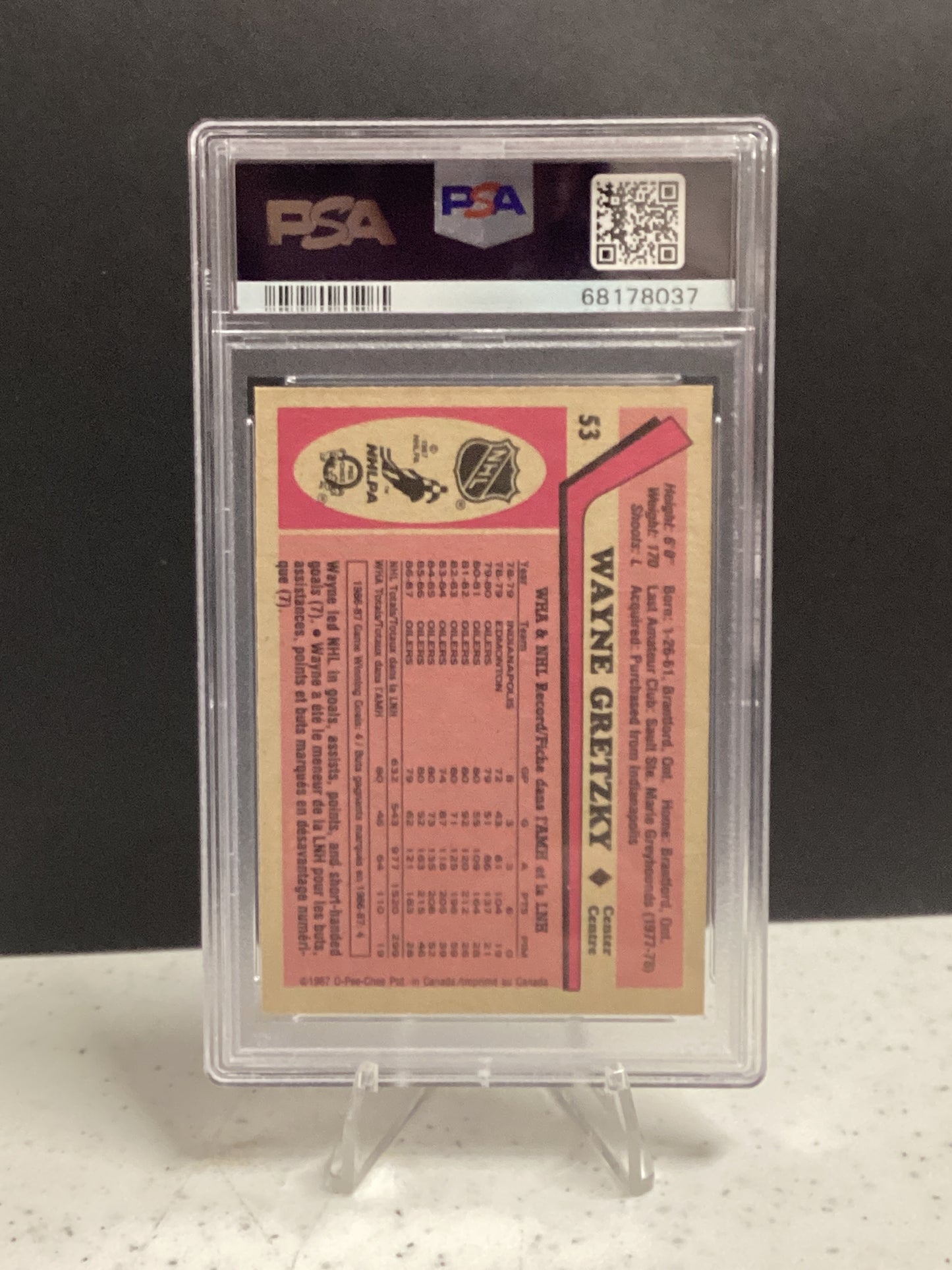 1987 O-Pee-Chee Wayne Gretzky #53 PSA 9