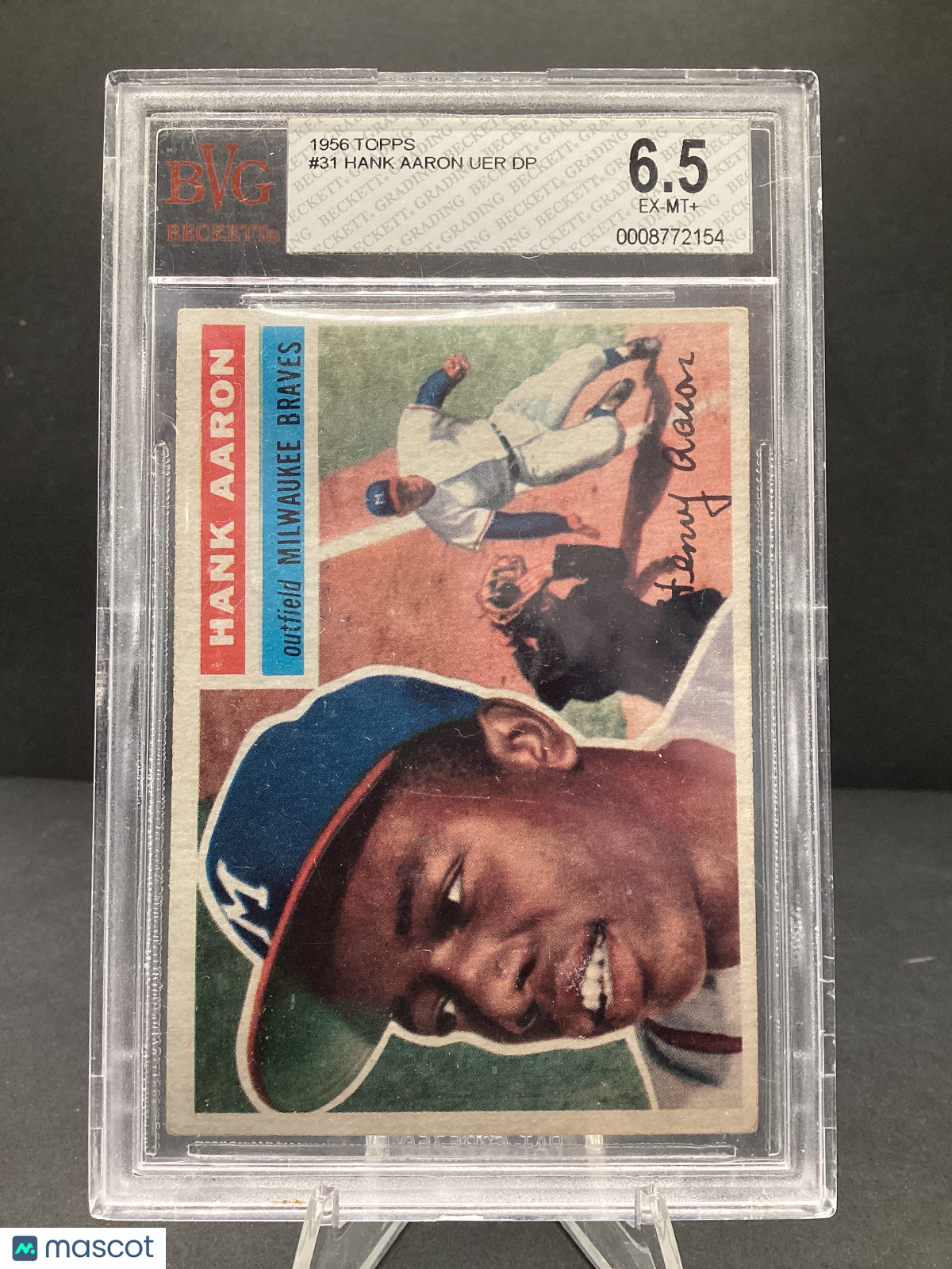 1956 Topps Hank Aaron UER DP #31 BGS 6.5