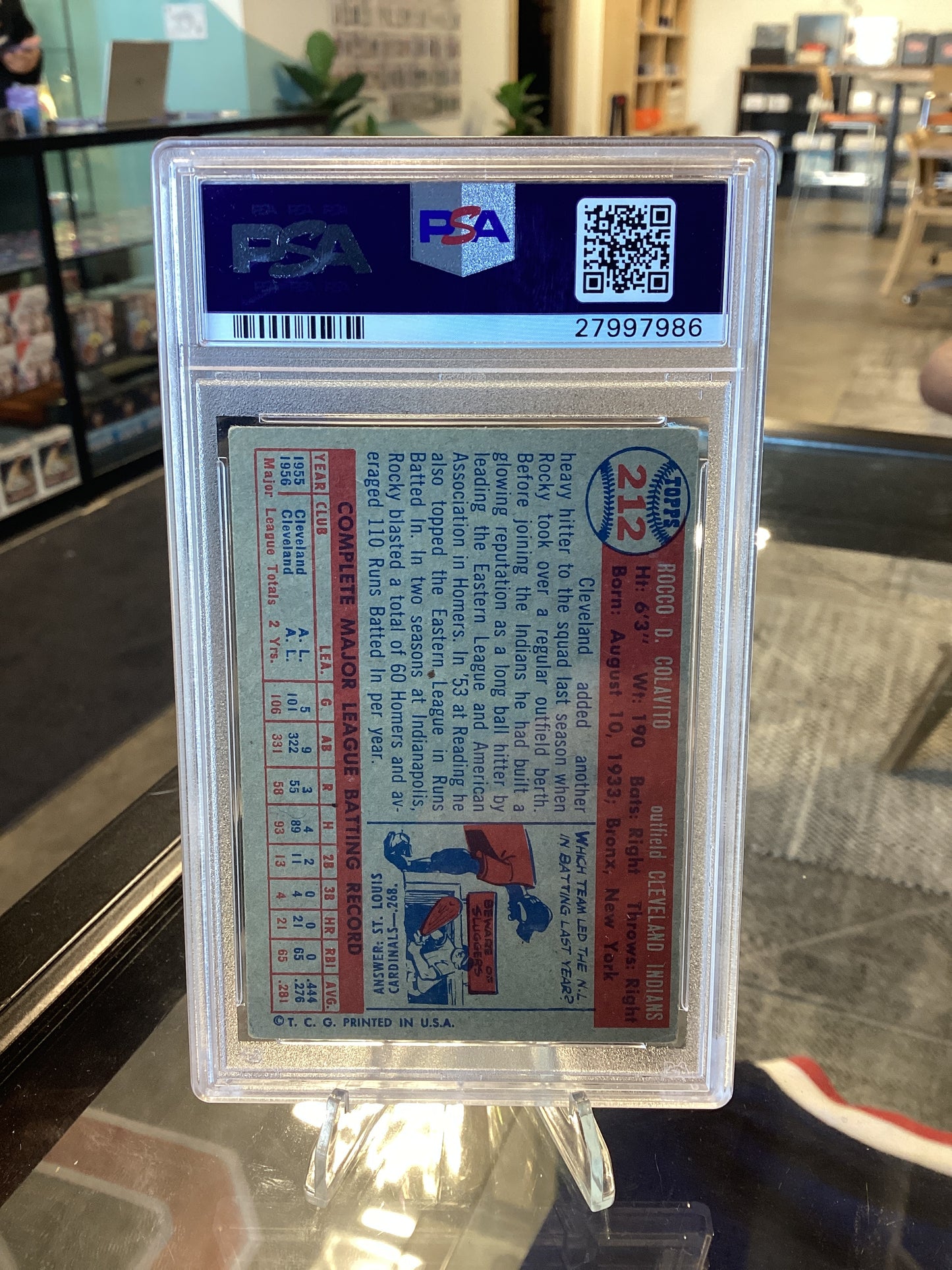 1957 Topps Rocco Colavito #212 PSA 4