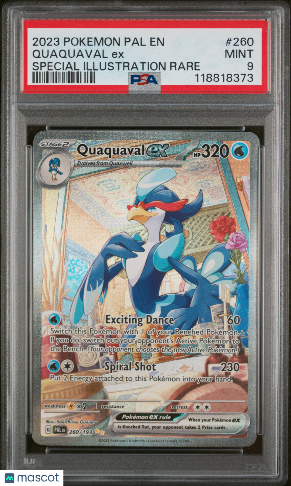 2023 Pokemon Pal EN-Paldea Evolved Quaquaval EX Special Illustration Rare PSA 9