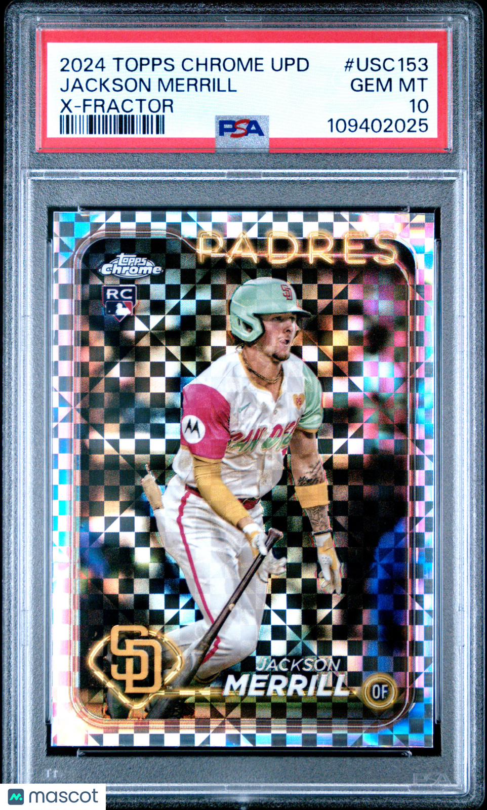 2024 Topps Chrome Update Jackson Merrill #USC153 X Fractor PSA 10 