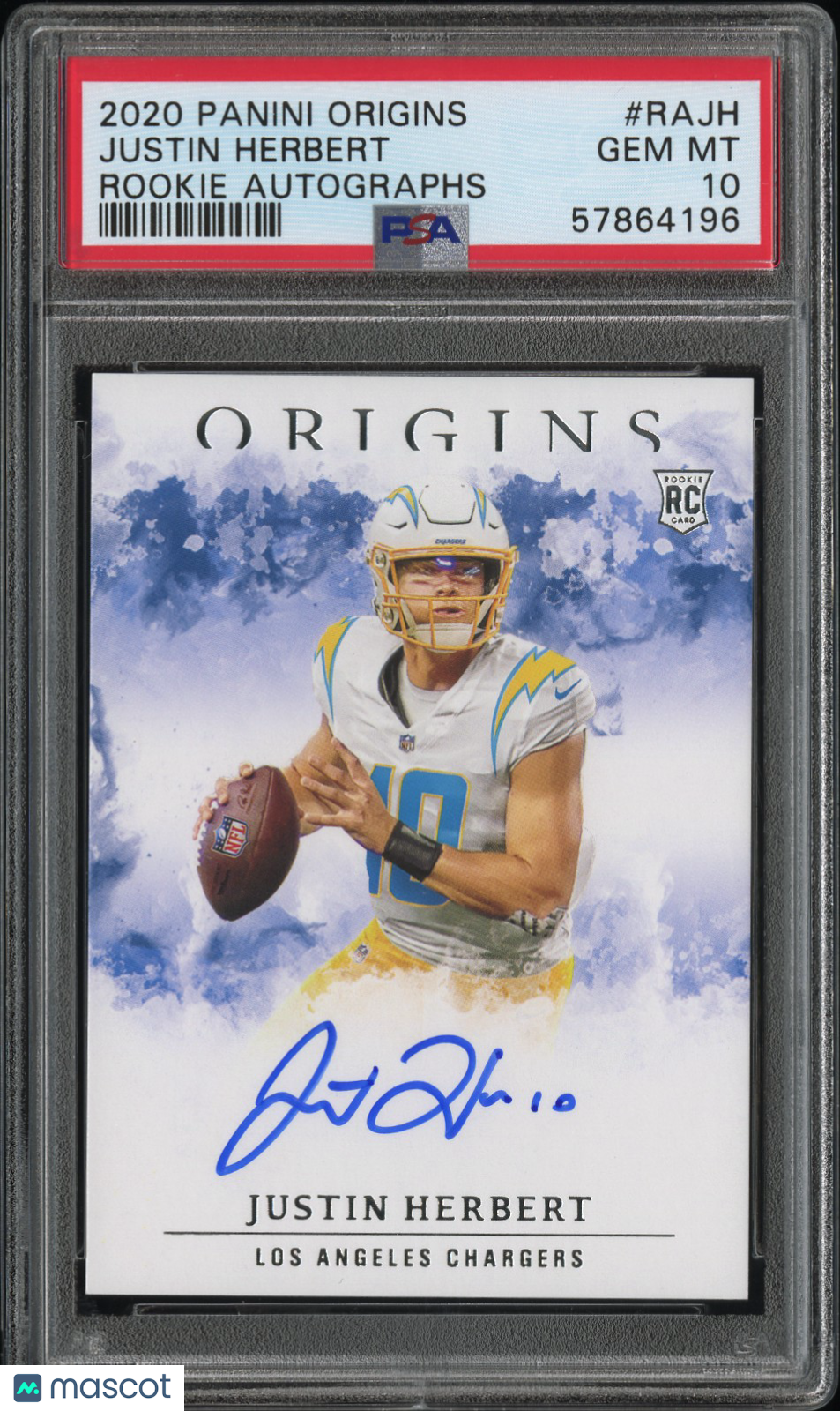 2020 Panini Origins Rookie Autographs Justin Herbert #RAJH PSA 10