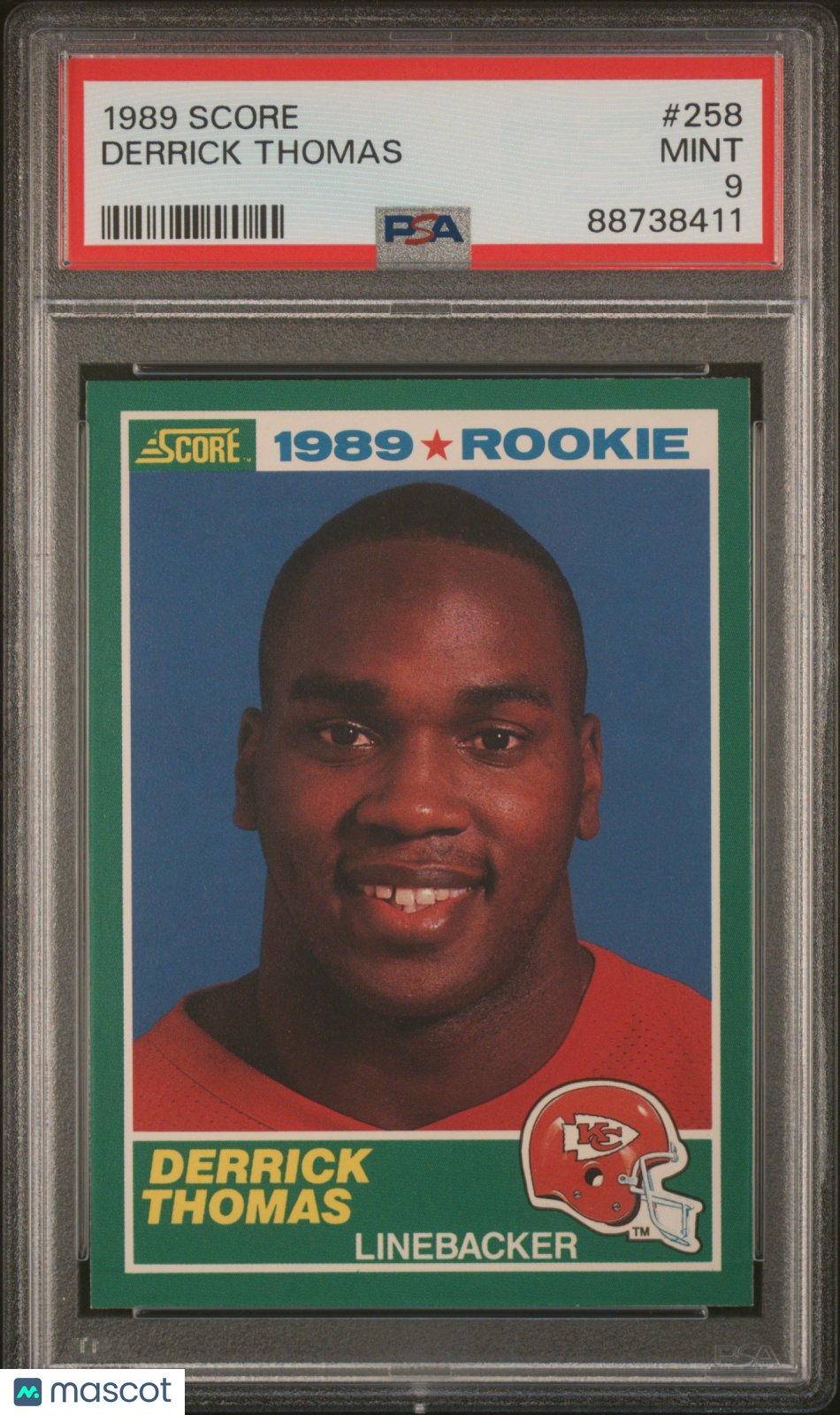 1989 Score Derrick Thomas #258 PSA 9