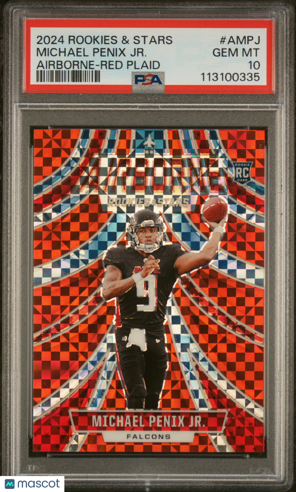 2024 Panini Rookies & Stars Airborne Michael Penix JR. #AMPJ Red Plaid PSA 10