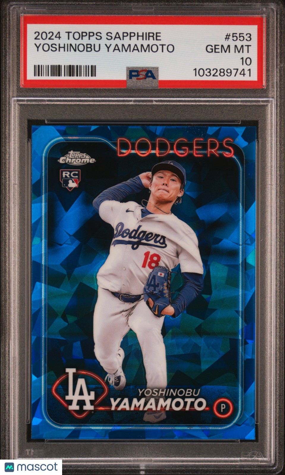 2024 Topps Chrome Sapphire Yoshinobu Yamamoto #553 PSA 10