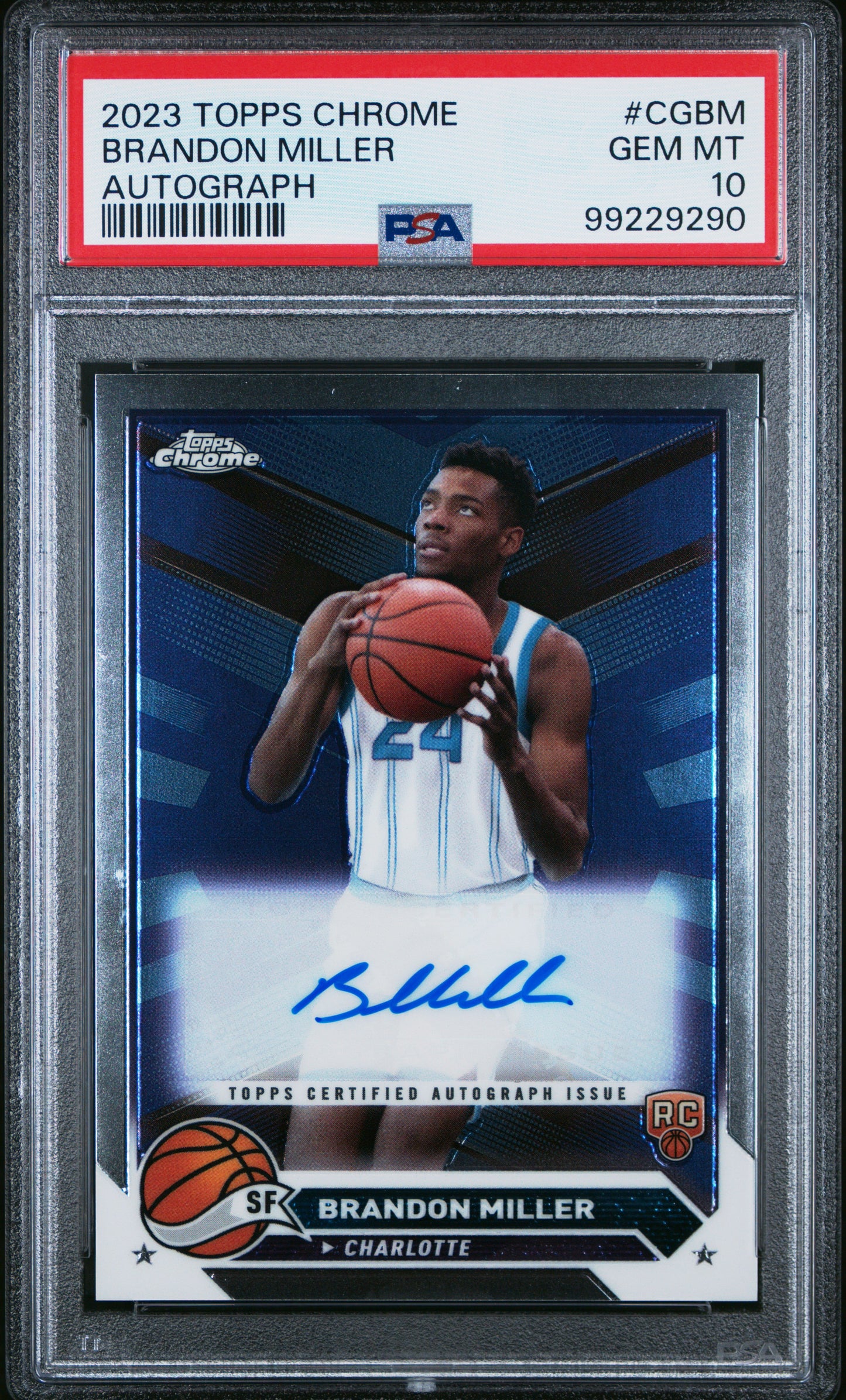 2023 Topps Chrome Topps Chrome Autographs Brandon Miller #CGBM PSA 10