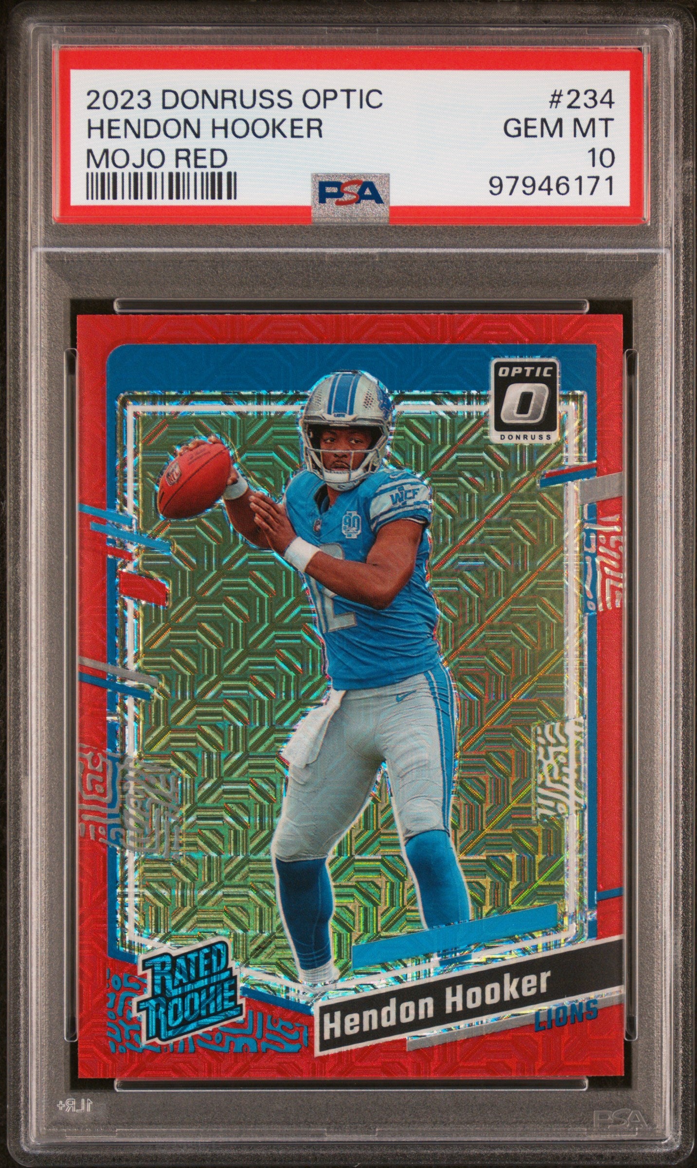 2023 Panini Donruss Optic Hendon Hooker #234 Mojo Red PSA 10