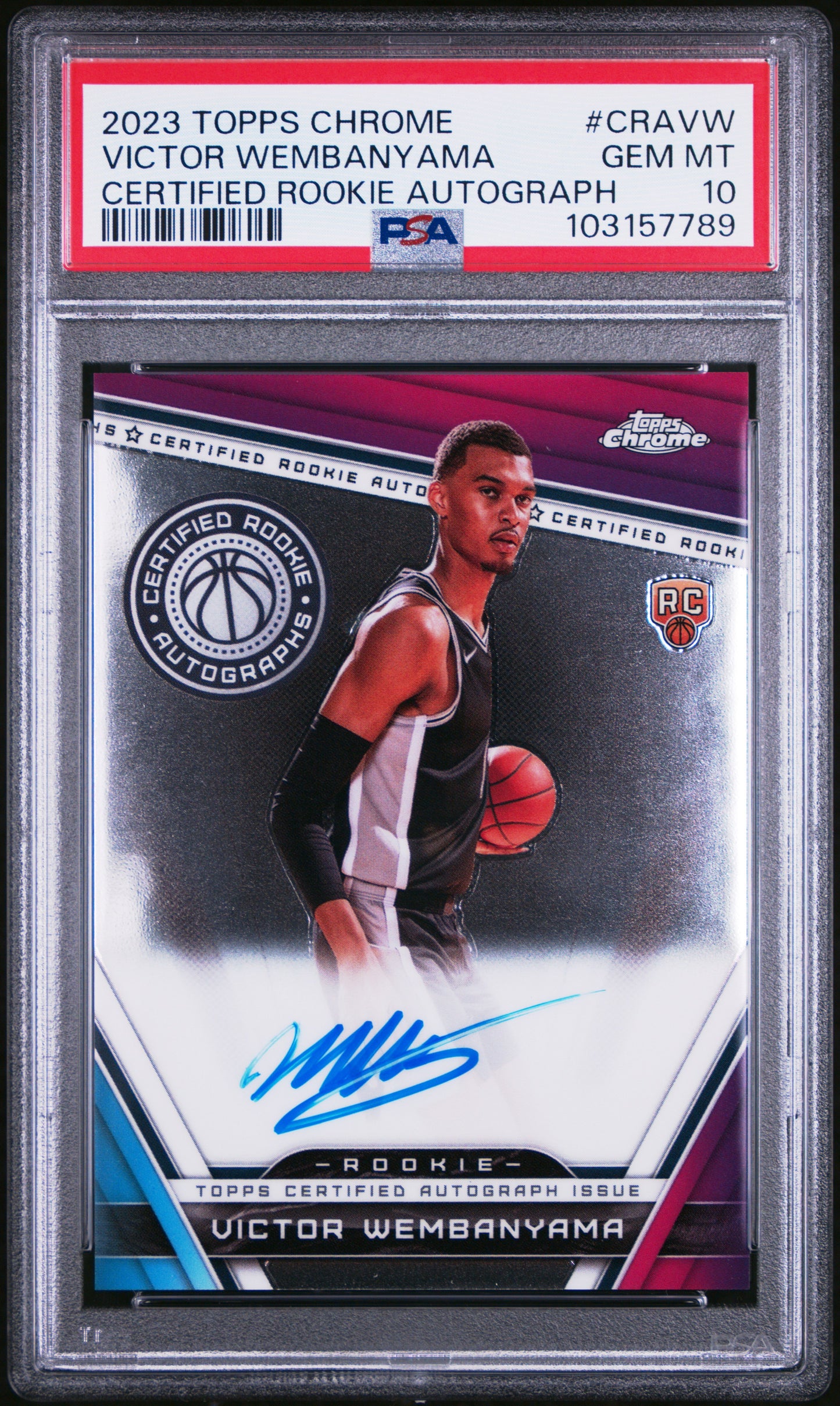 2023 Topps Chrome Certified Rookie Autographs Victor Wembanyama #CRAVW PSA 10