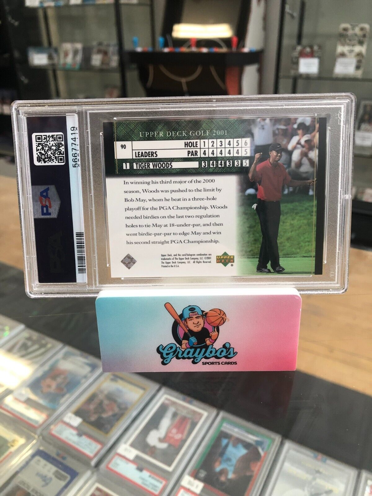 2001 Upper Deck Golf Tiger Woods Leaderboard #90 PSA 10