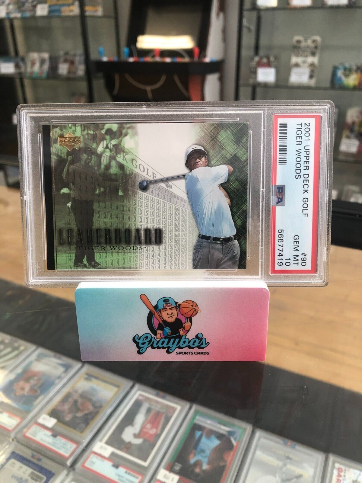 2001 Upper Deck Golf Tiger Woods Leaderboard #90 PSA 10