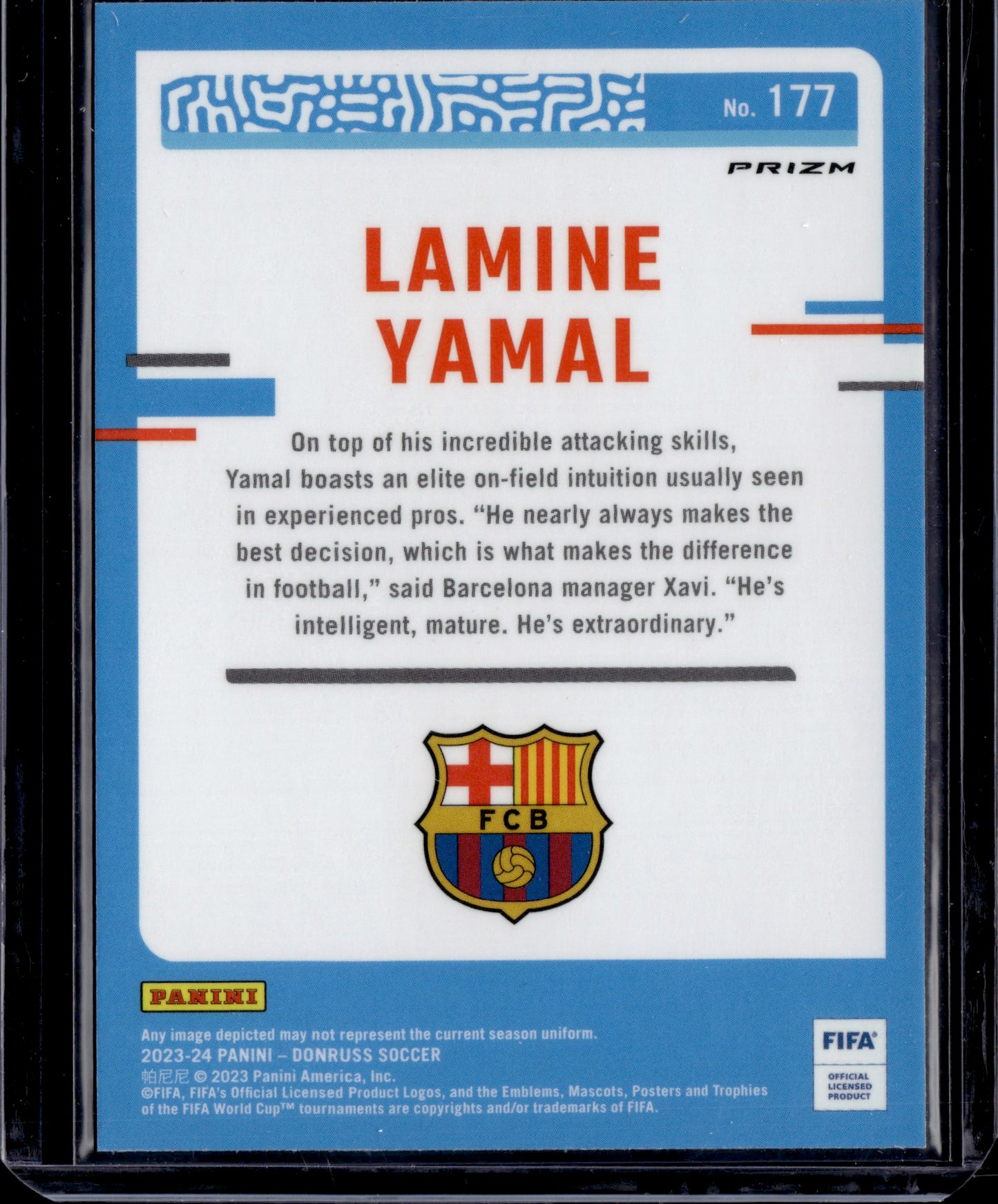 2023 Panini Donruss Optic Prizm Lamine Yamal SILVER HOLO #177