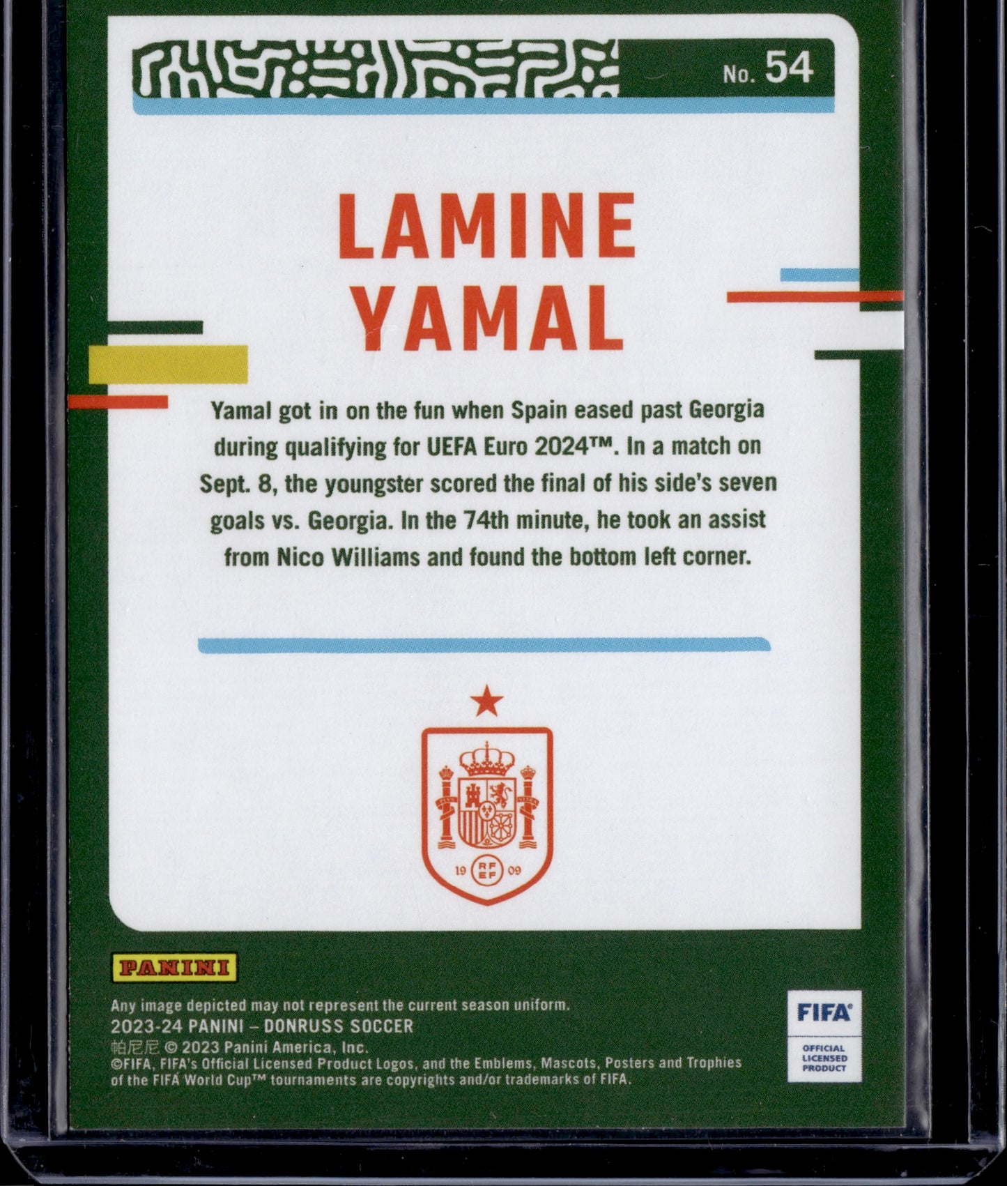 2023-24 Panini Donruss Soccer Lamine Yamal Diamond #54 Holo RC