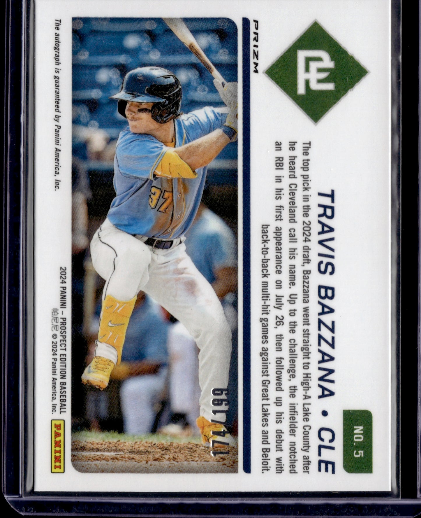 2024 Panini Prizm Prospect Edition Travis Bazzana Auto #NO 5 /199