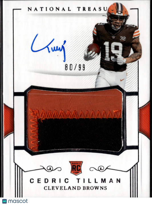 2023 Panini National Treasures Cedric Tillman #CRPA-CTI /99 Patch RC
