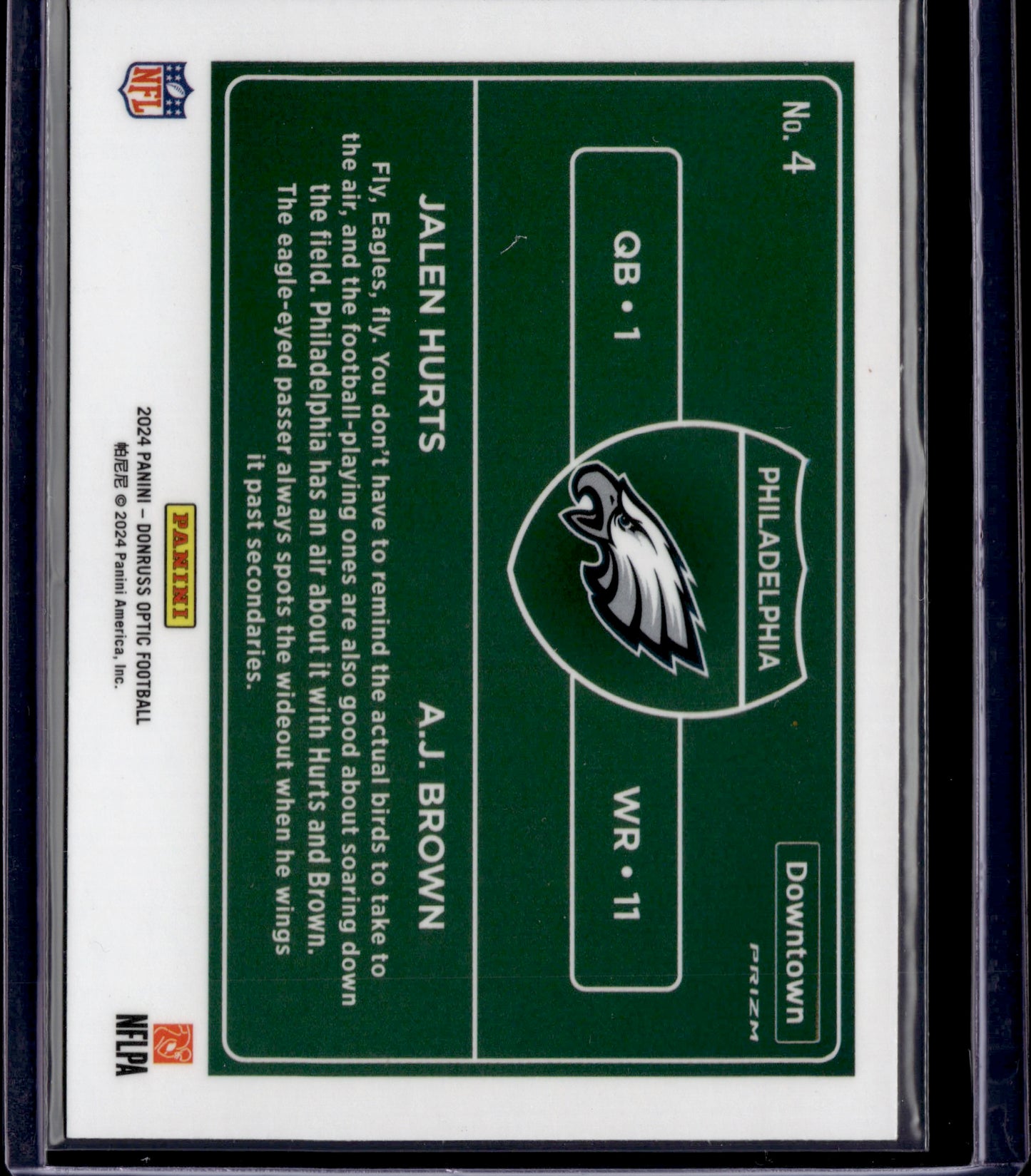 2024 Panini Donruss Optic Downtown A.J. Brown Jalen Hurts #DT-4