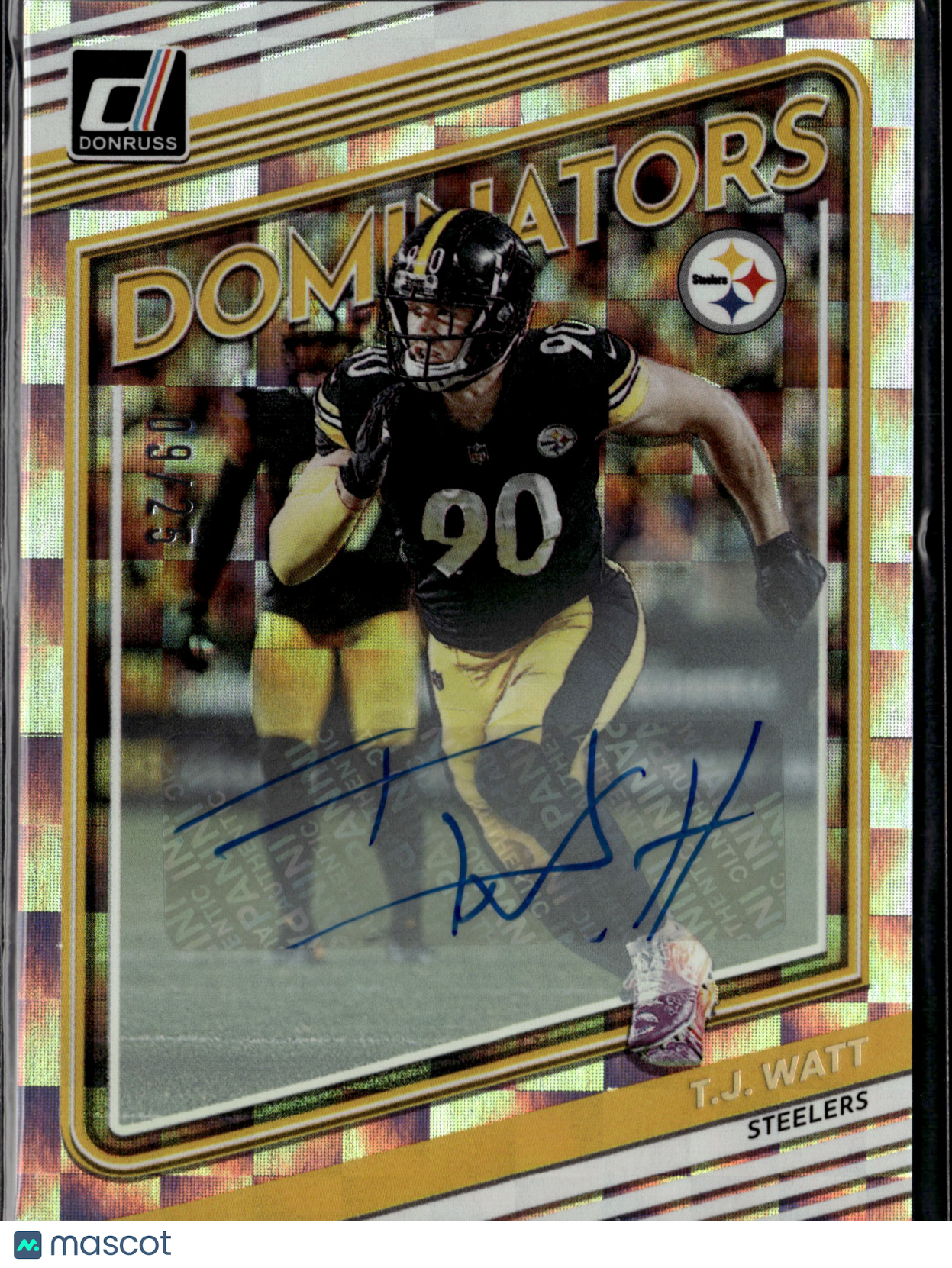 2022 Panini Donruss Dominators T.J. Watt #D33 Autograph /25