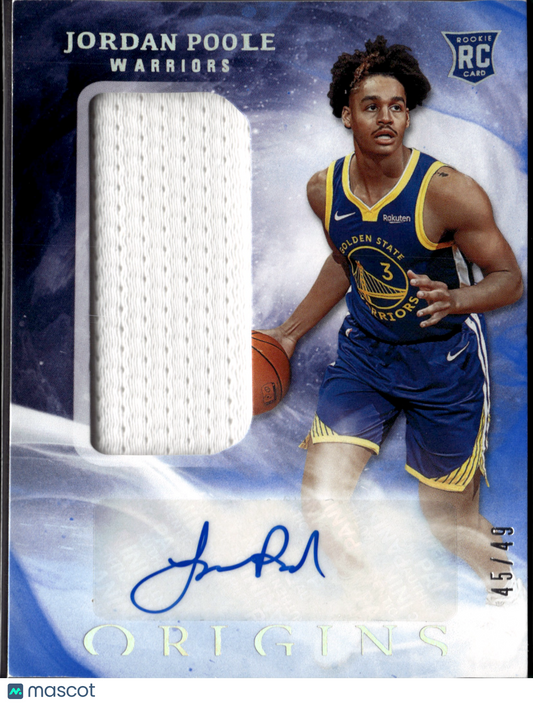 2019-20 Panini Origins Basketball Jordan Poole #144 Autograph /49 Patch RC