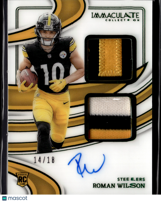 2024 Panini Immaculate Collection Roman Wilson #ISPR-RWN Autograph Patch RC /18