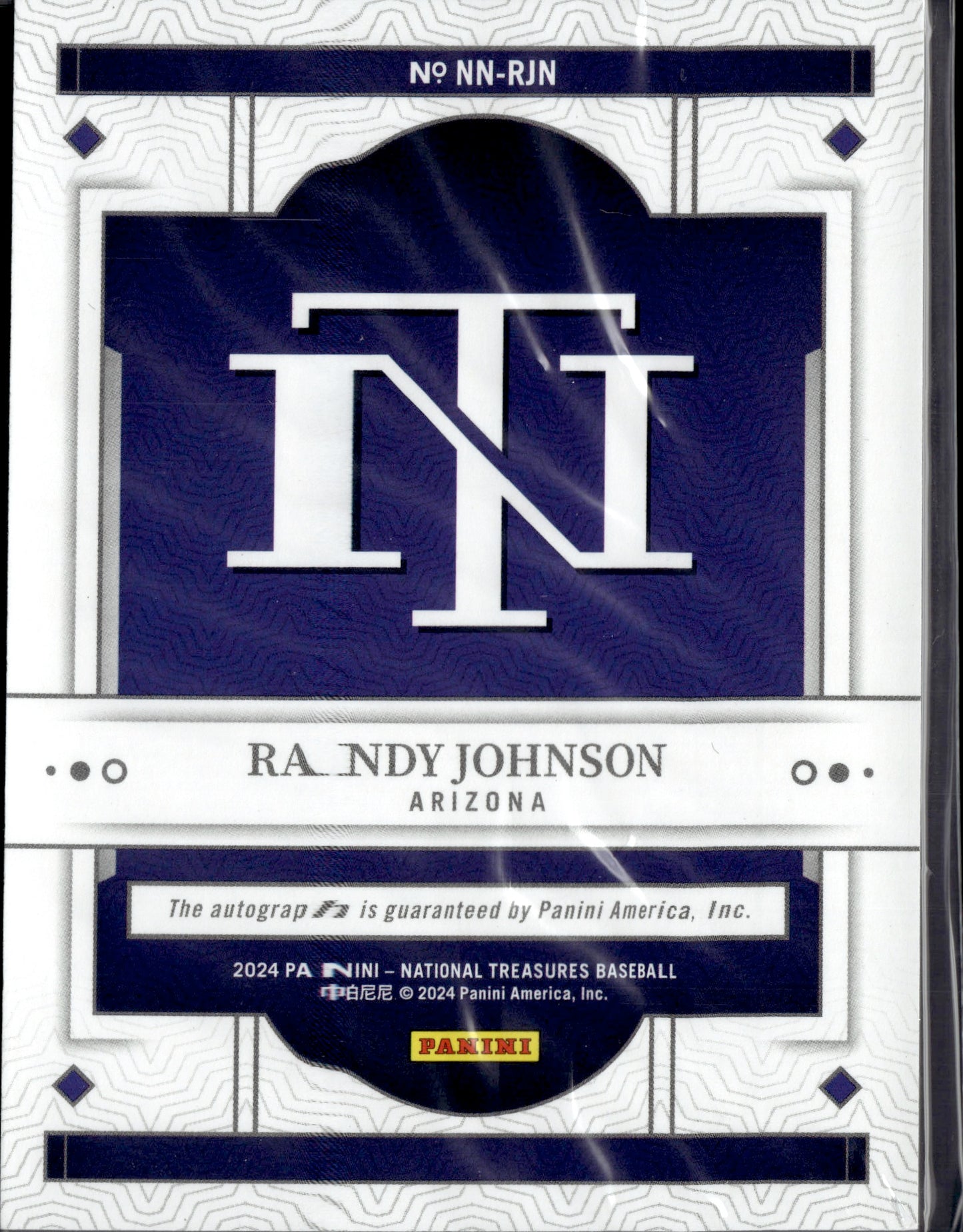 2024 Panini National Treasures Notable Nicknames Randy Johnson #NN-RJN Auto /49