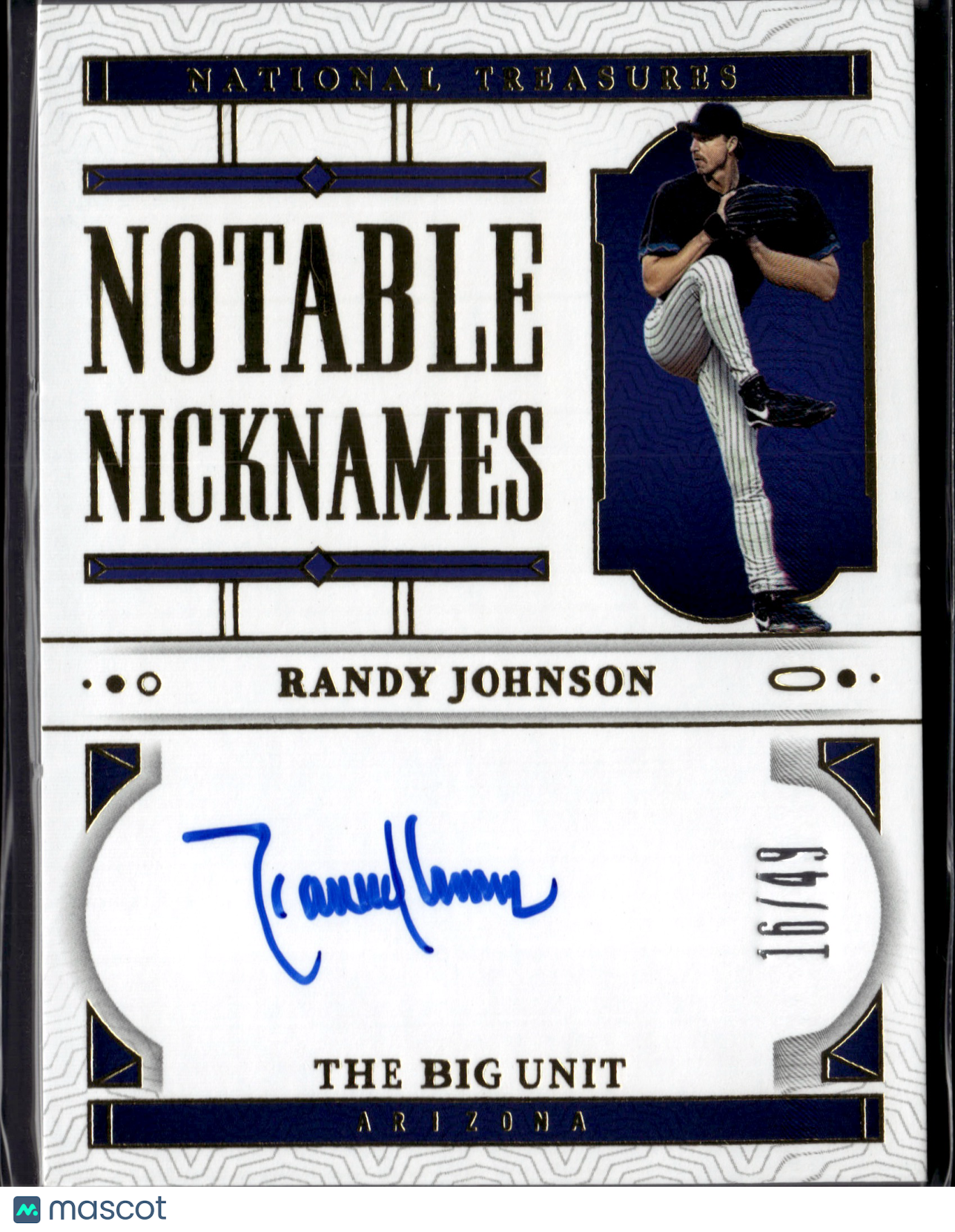 2024 Panini National Treasures Notable Nicknames Randy Johnson #NN-RJN Auto /49