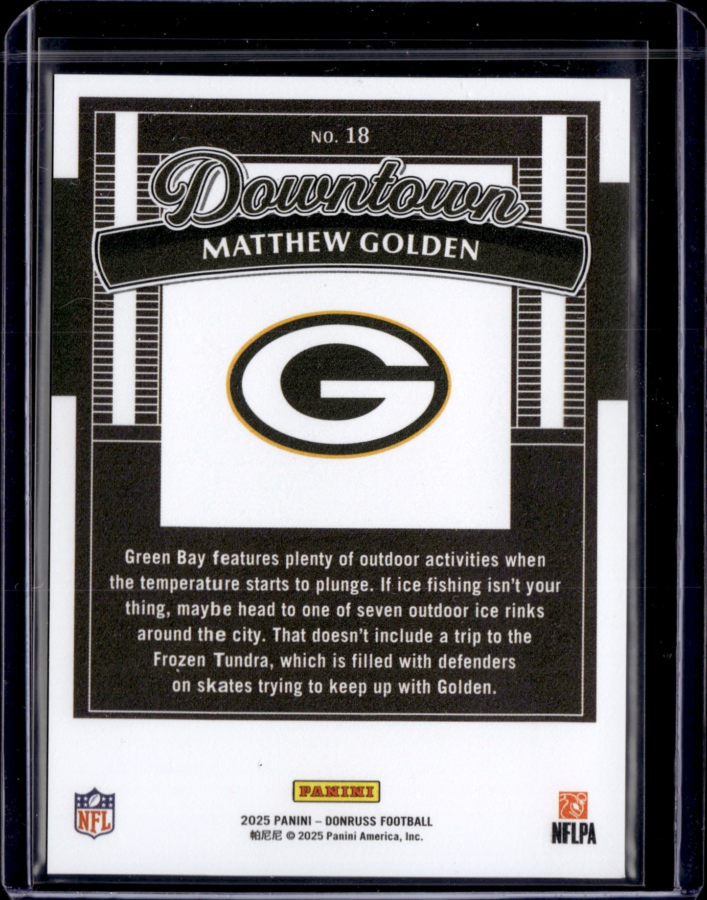 2025 Panini Donruss Downtown Matthew Golden #DT-18 RC