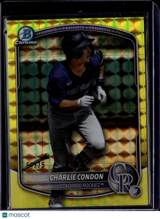 2025 Bowman Chrome Prospects Charlie Condon #BCP-248 Gold Geometric /50