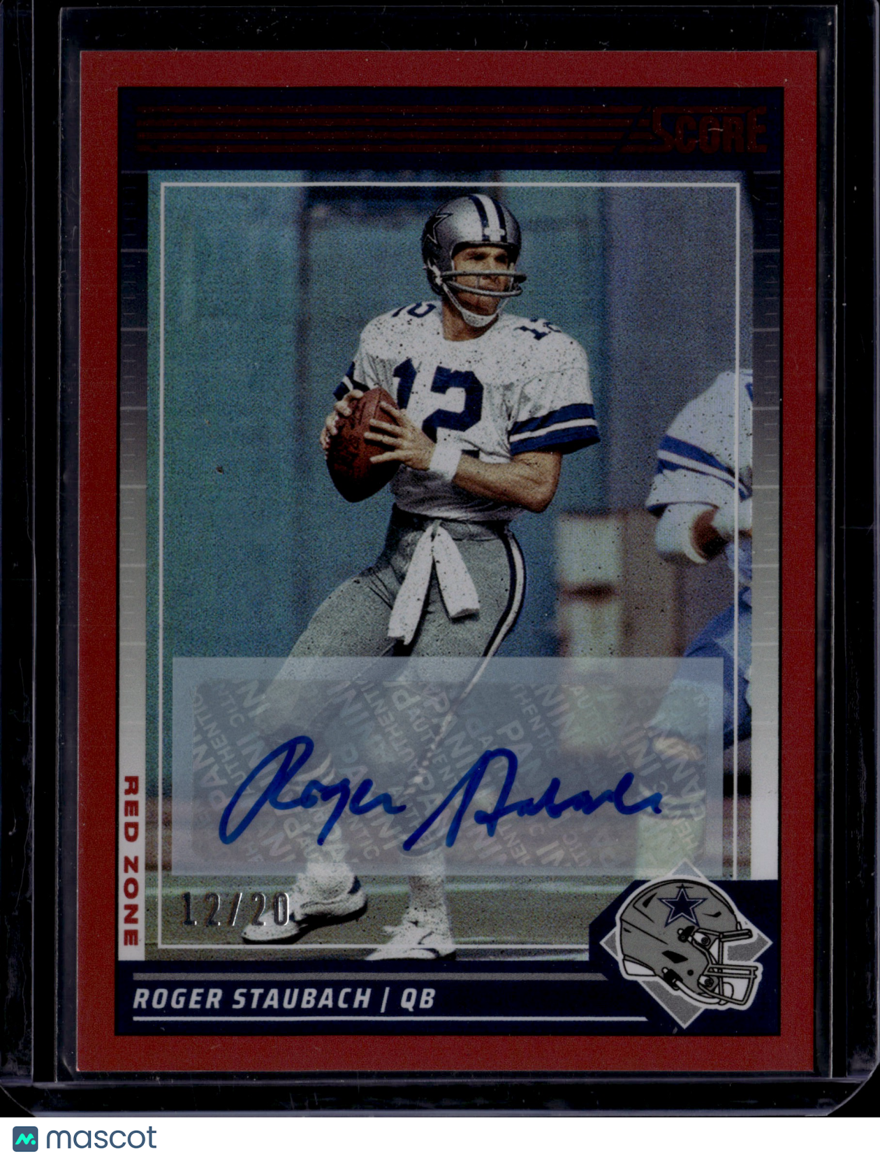 2024 Panini Score Red Zone Roger Staubach #296 Auto /20