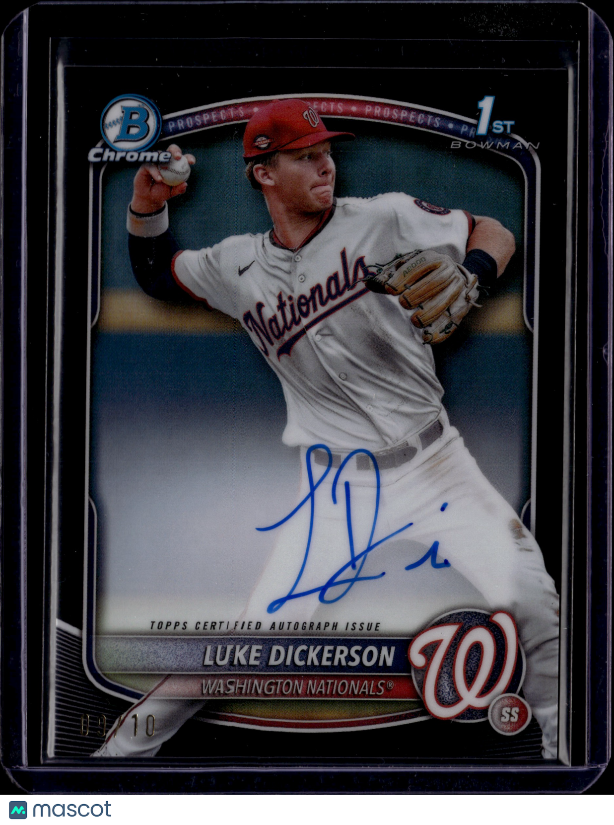 2025 Bowman Chrome Luke Dickerson #CPA-LDI Autograph 1st Bowman /10 SSP Black