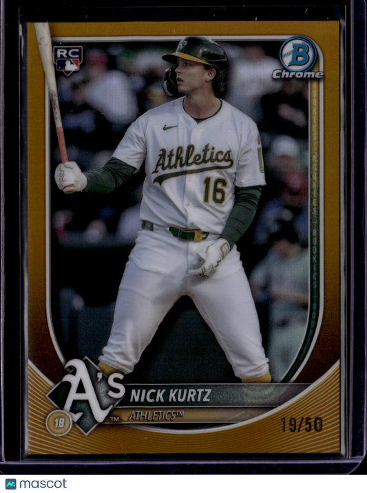 2025 Bowman Chrome Nick Kurtz #BCP-93 Gold RC SP /50