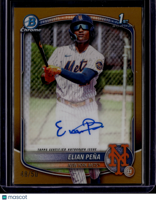 2025 Bowman Chrome Elian Peña #CPA-EP Autograph True Gold SP /50
