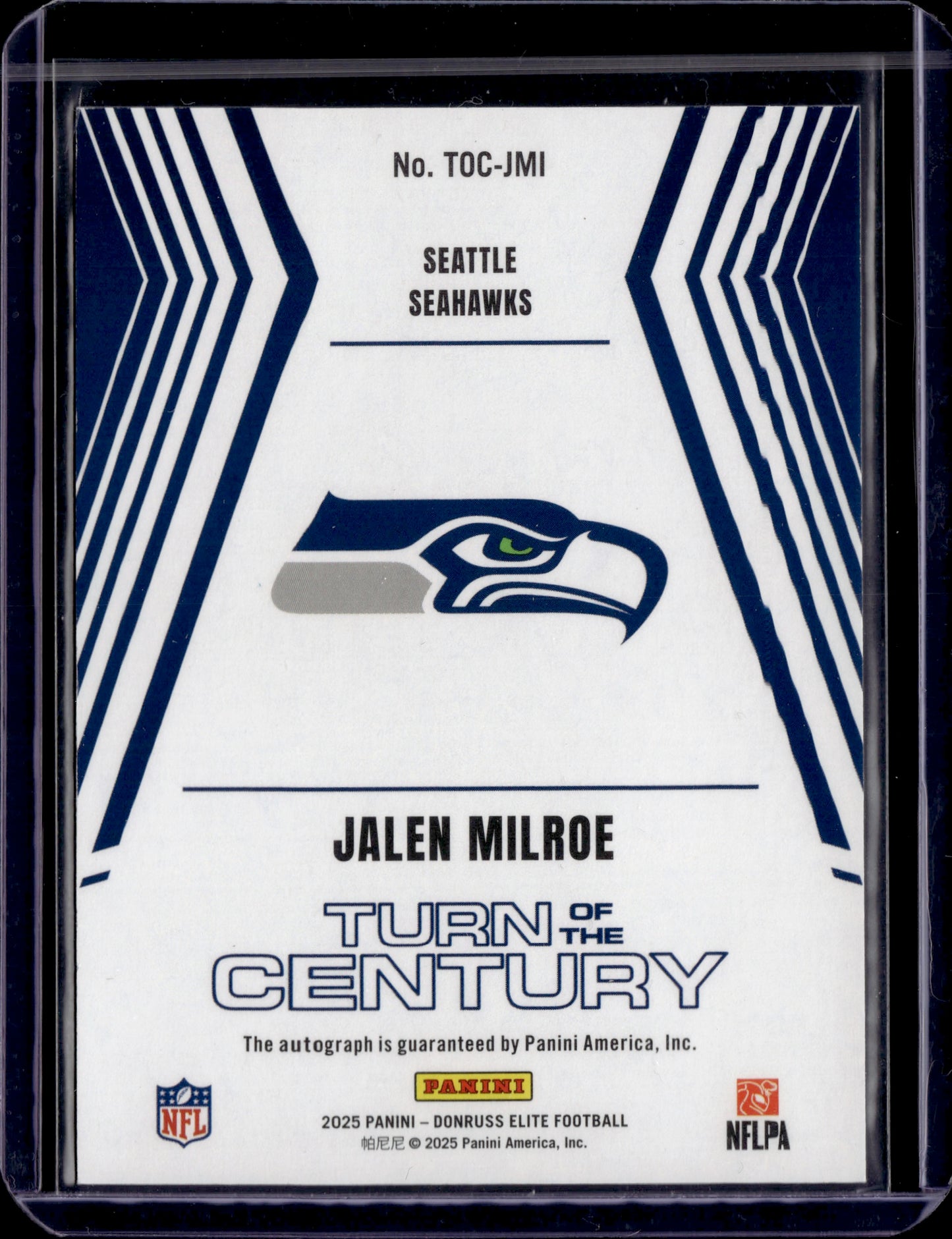 2025 Panini Donruss Elite Turn of the Century Jalen Milroe #TOC-JMI RC /499