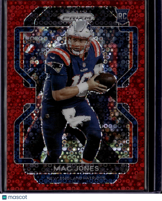 2021 Panini Prizm Football Mac Jones #336 No Huddle Red RC 07/50