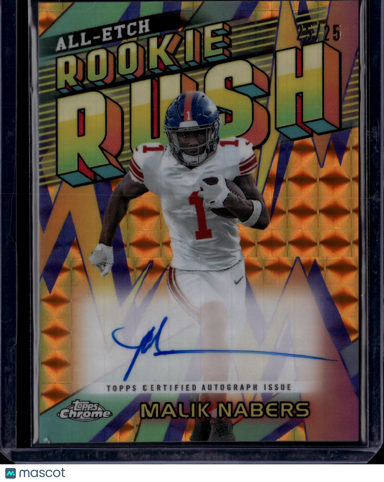 2024 Topps Chrome Football Rookie Rush Autographs /25 Malik Nabers All-Etch