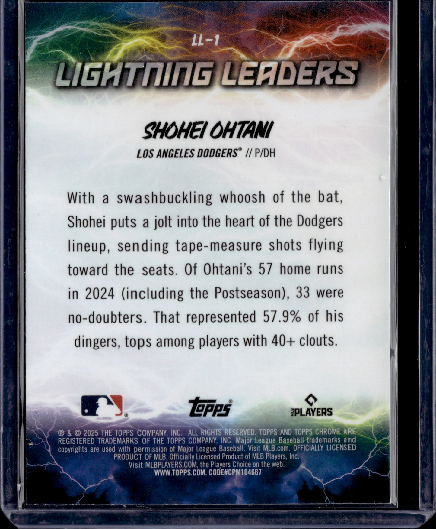 2025 Topps Chrome Lightning Leaders Shohei Ohtani SP #LL-1
