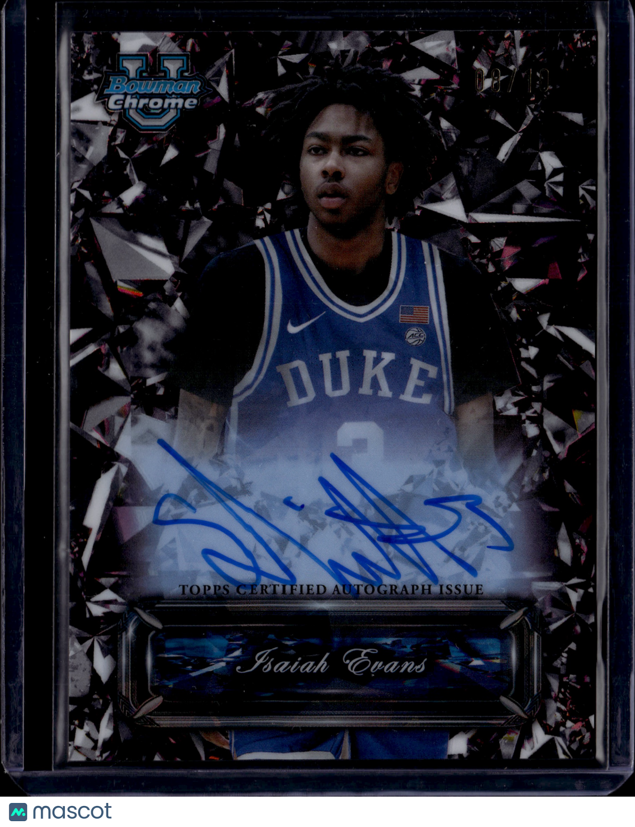 2024 Topps Bowman U Chrome Isaiah Evans Auto /10 Sapphire Selections SP