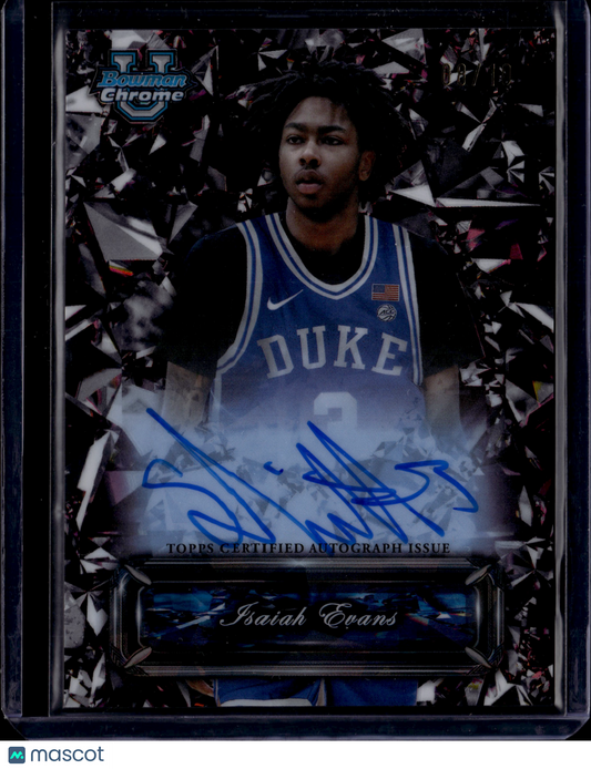 2024 Topps Bowman U Chrome Isaiah Evans Auto /10 Sapphire Selections SP