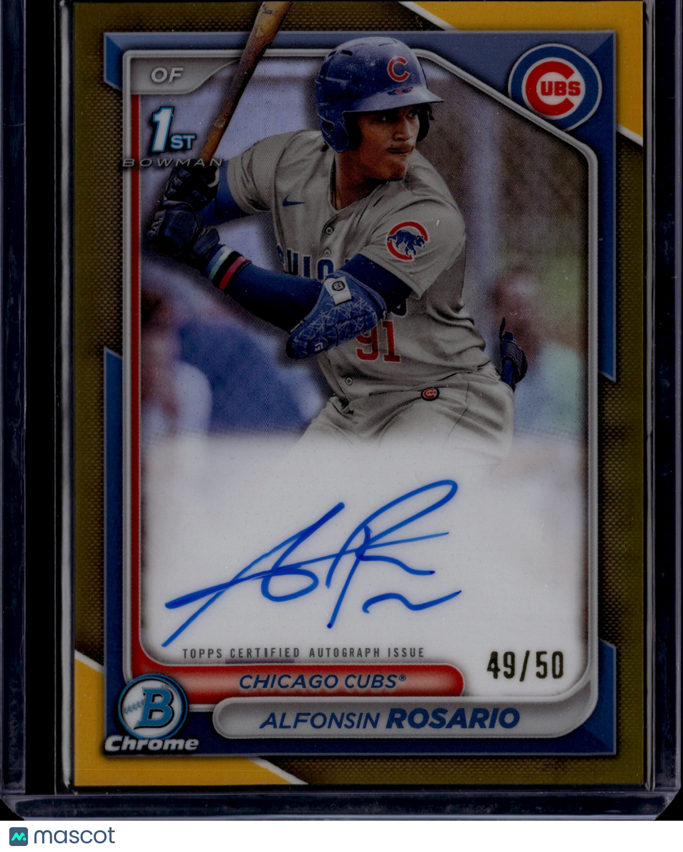 2024 Bowman Chrome Alfonsin Rosario #CPA-AR Gold Refractor Auto /50
