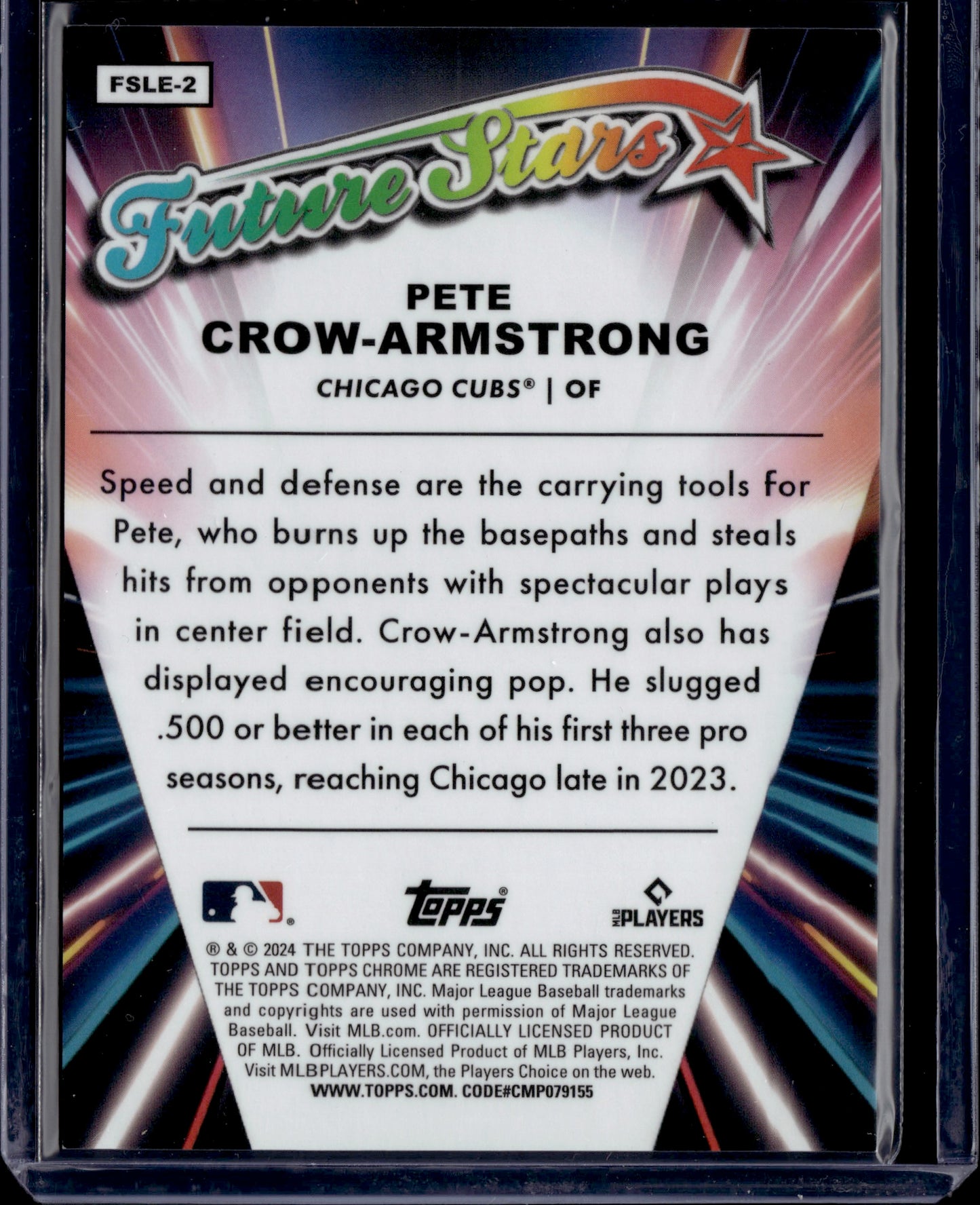 2024 Topps Chrome Future Stars Pete Crow-Armstrong #FSLE-2 RC Logofracor /99