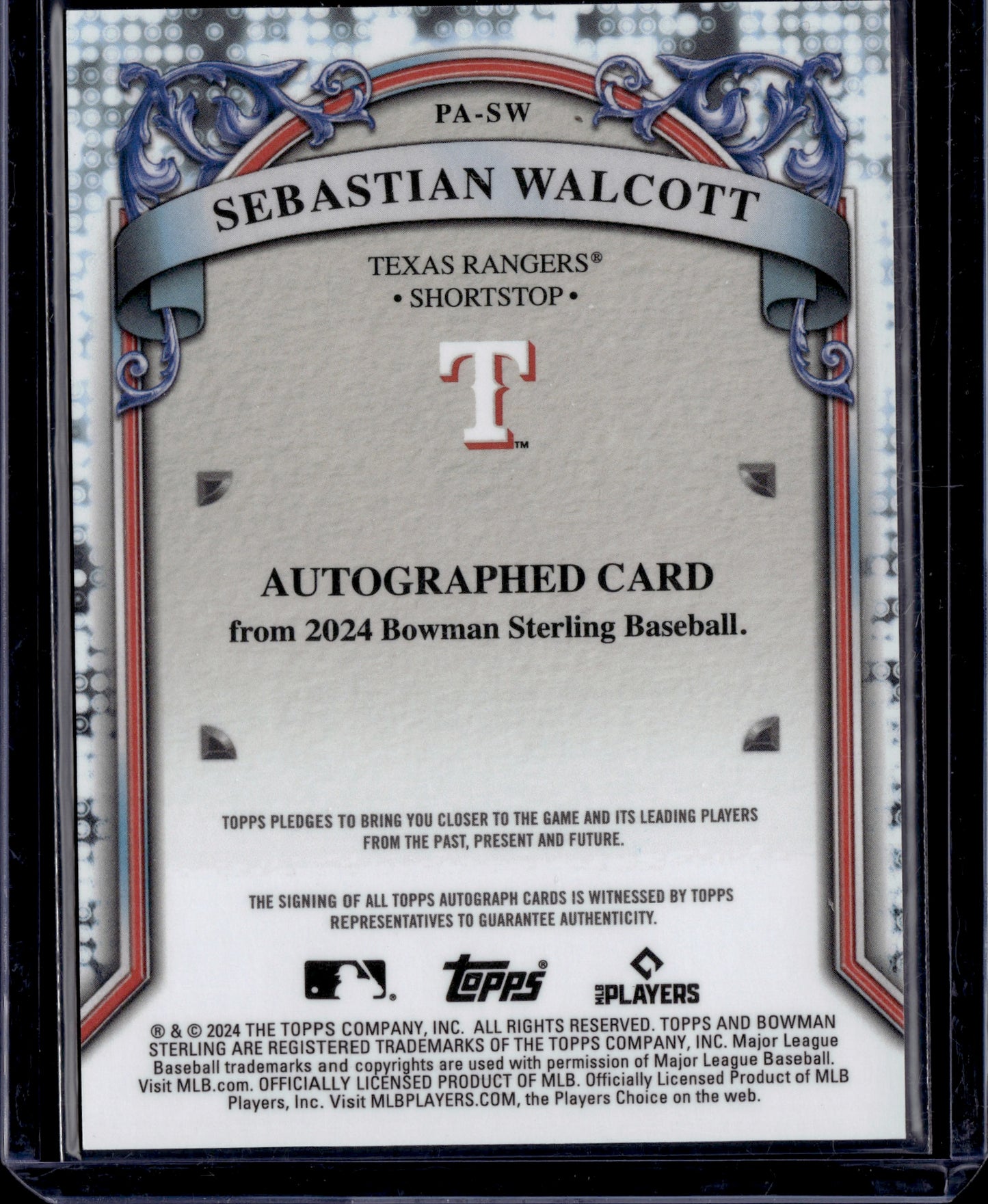 2024 Topps Bowman Sterling Sebastian Walcott Auto /125