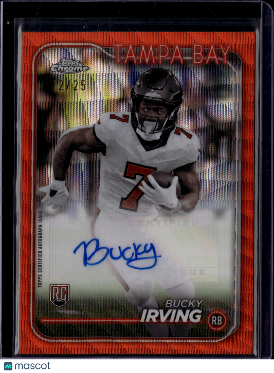 2024 Topps Chrome Bucky Irving #RA-BIR Orange Auto /25 RC