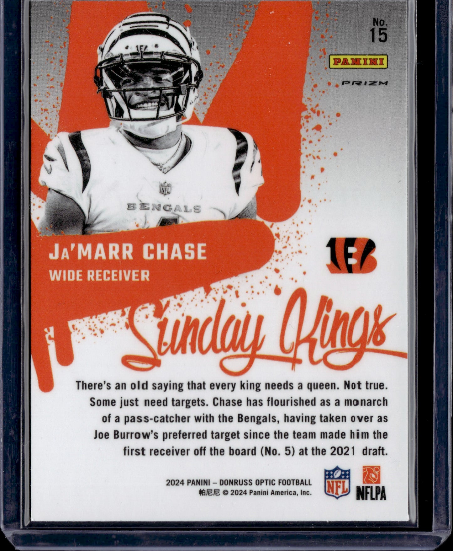 2024 Panini Donruss Optic Sunday Kings Ja'Marr Chase #15 SP