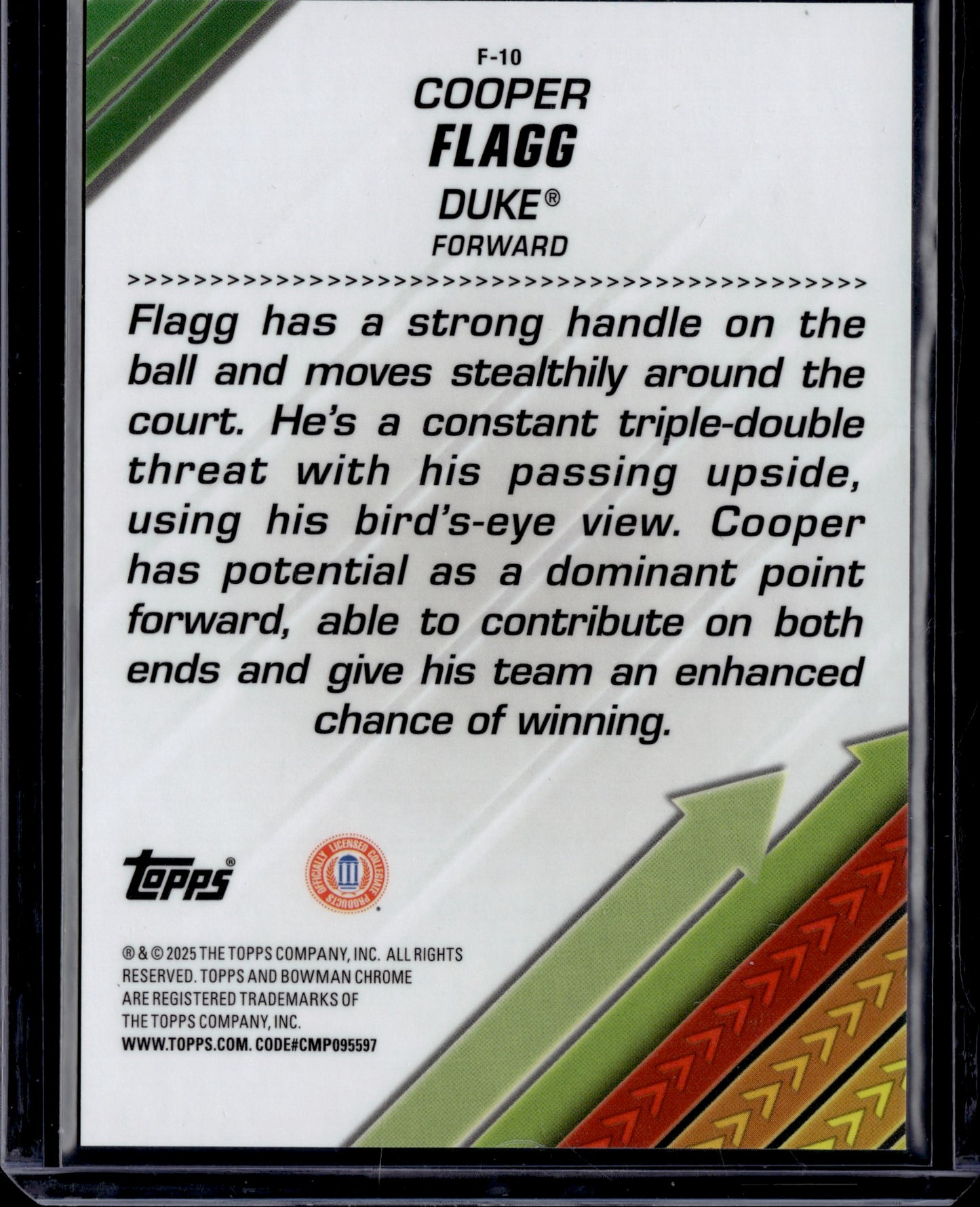 2025 Bowman U Chrome Cooper Flagg Facilitators /24 SSP #F-10