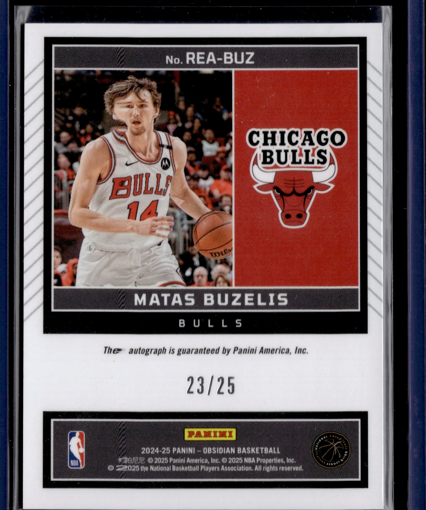 2024-25 Panini Obsidian Basketball Matas Buzelis #REA-BUZ Green Auto /25 RC
